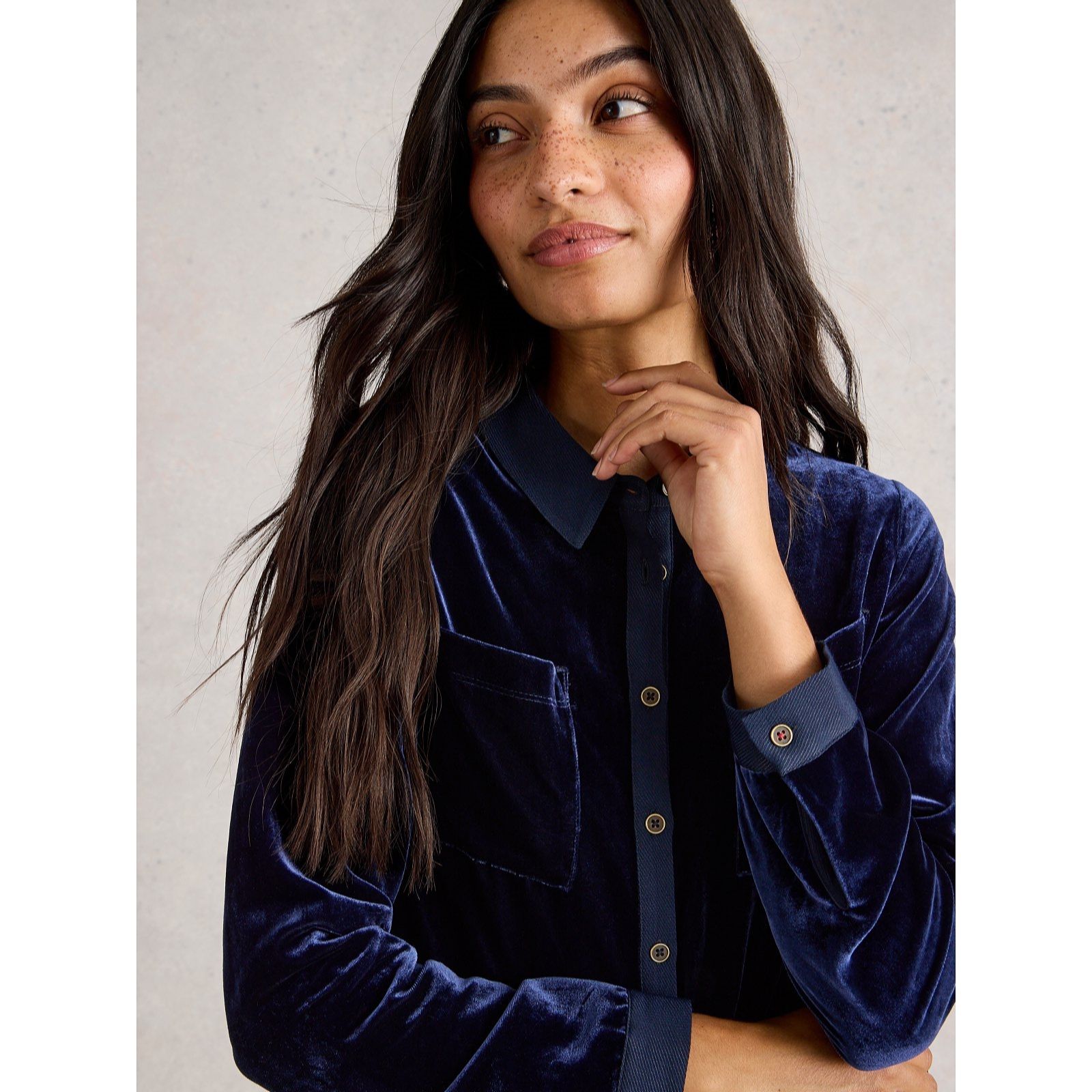 White Stuff Sophie Velvet Shirt