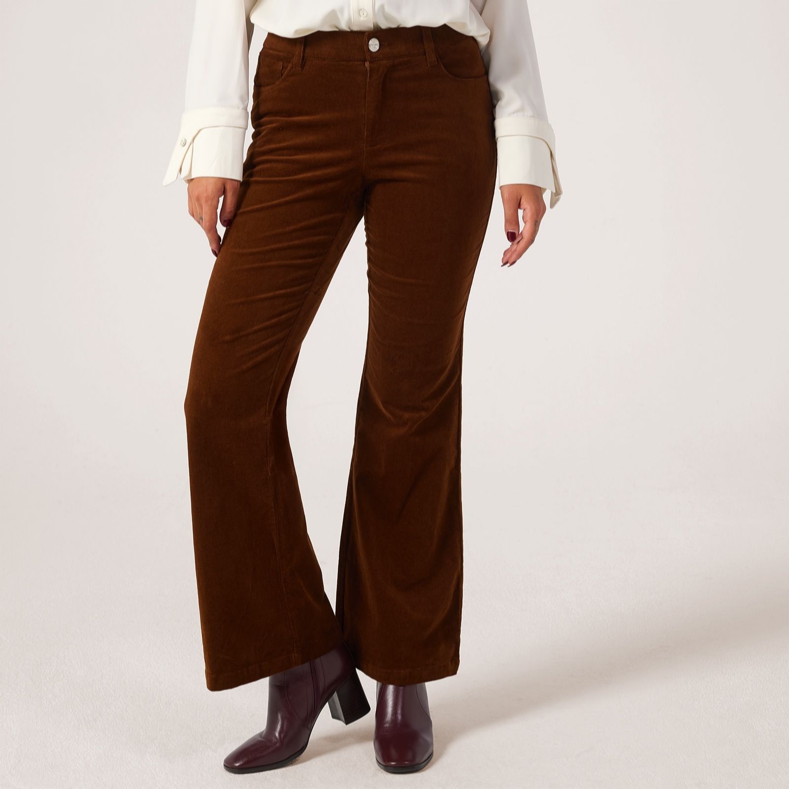 MarlaWynne Layers Stretch Corduroy Soft Flare Trousers