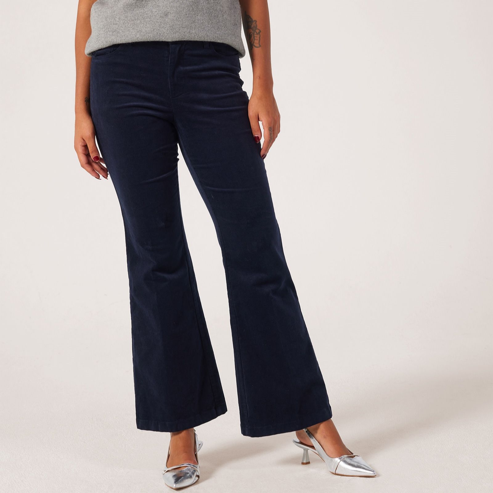 MarlaWynne Layers Stretch Corduroy Soft Flare Trousers