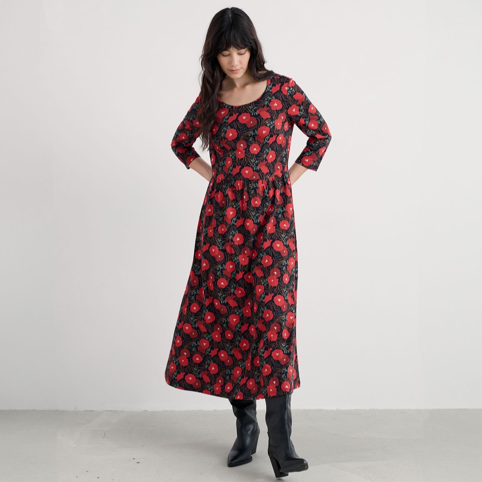 Seasalt Cornwall Emily 3/4 Sleeve Jersey Dress