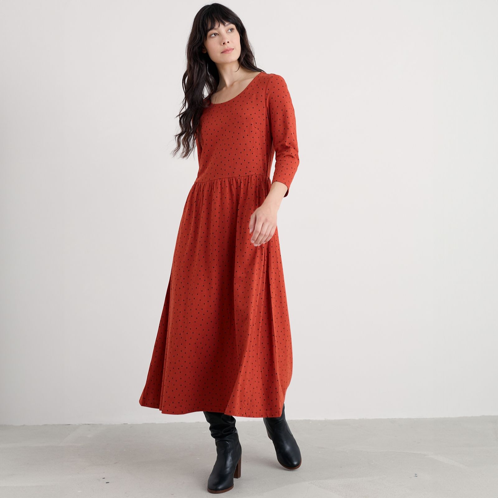 Seasalt Cornwall Emily 3/4 Sleeve Jersey Dress