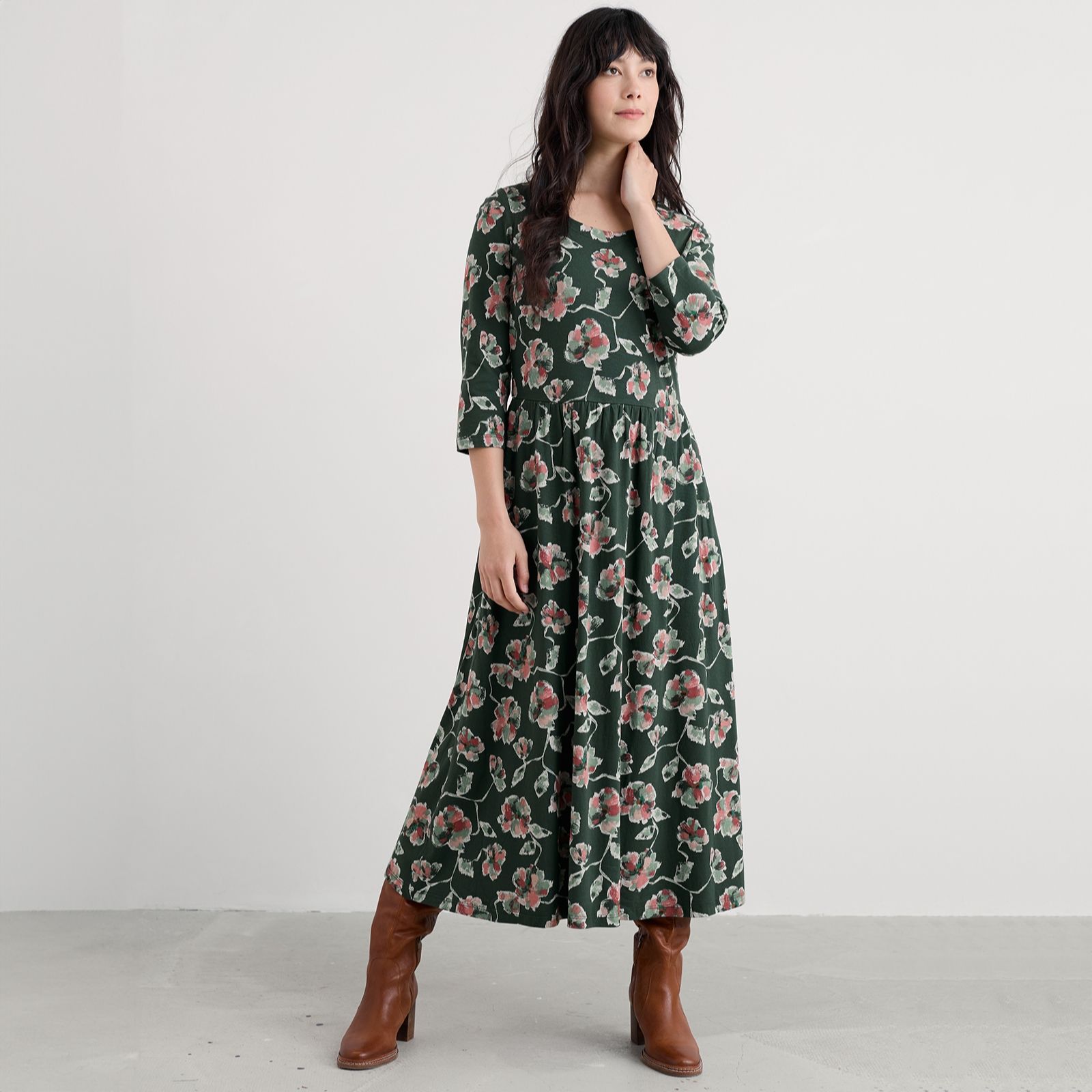 Seasalt Cornwall Emily 3/4 Sleeve Jersey Dress