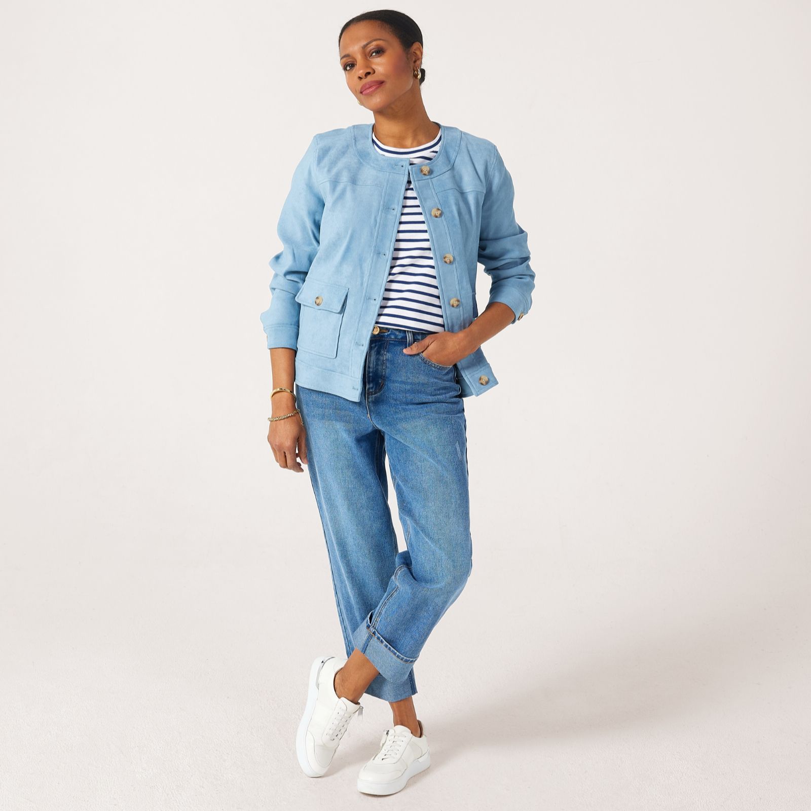 Ruth Langsford Faux Suede Collarless Jacket