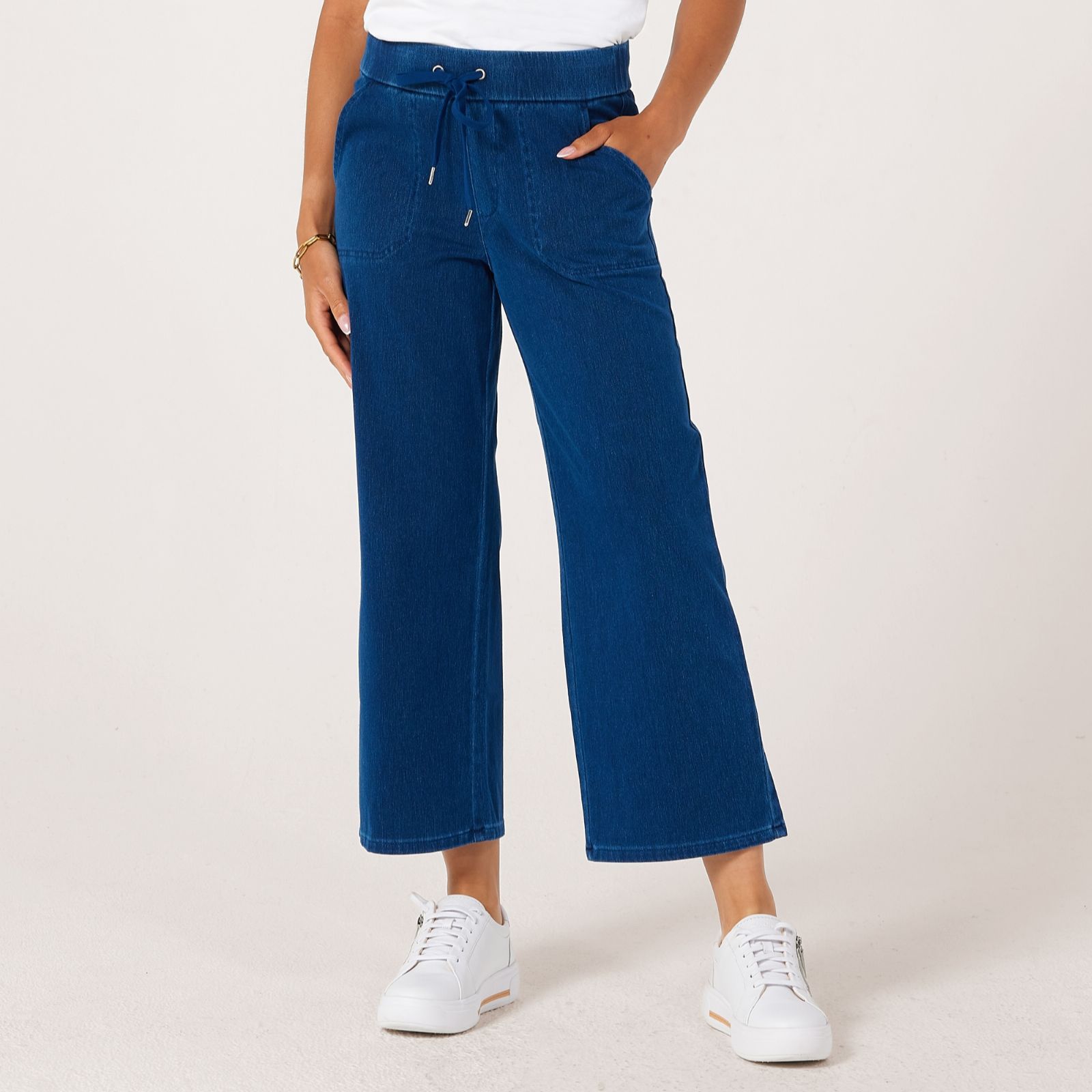 Denim & Co. Comfy Knit Wide Leg Crop Trouser Standard