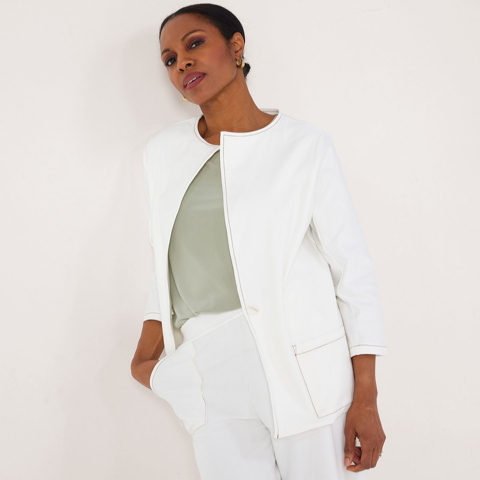 Kim & Co Deluxe Denim 3/4 Sleeve Jacket