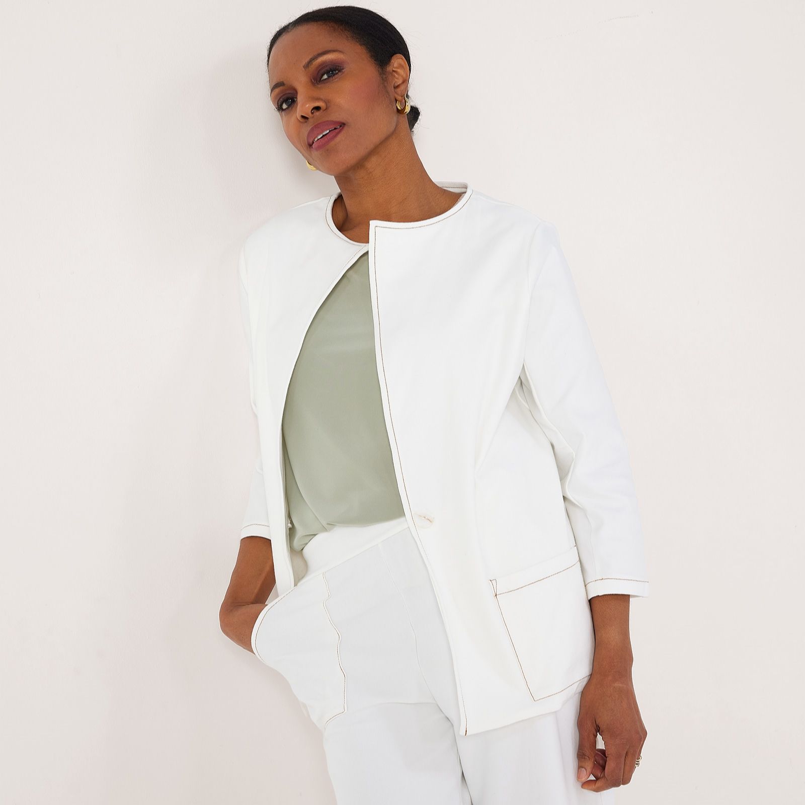 Kim & Co Deluxe Denim 3/4 Sleeve Jacket