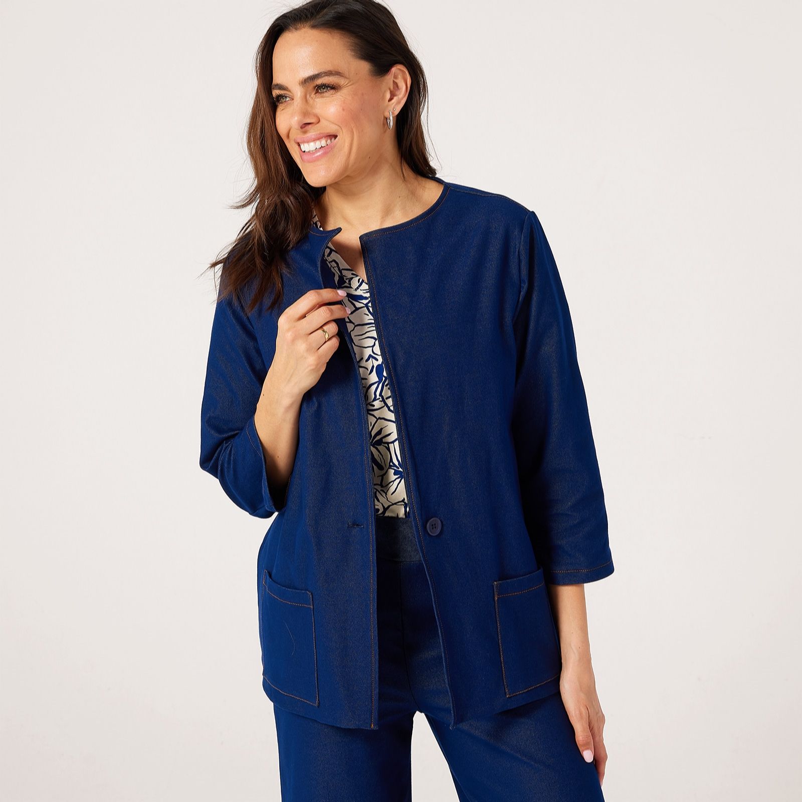 Kim & Co Deluxe Denim 3/4 Sleeve Jacket