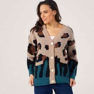 Izabel London Animal Print Cardigan