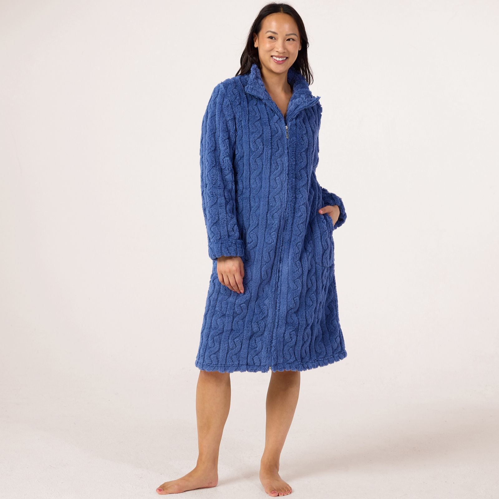Carole Hochman Jacquard Fleece Zip Lounger