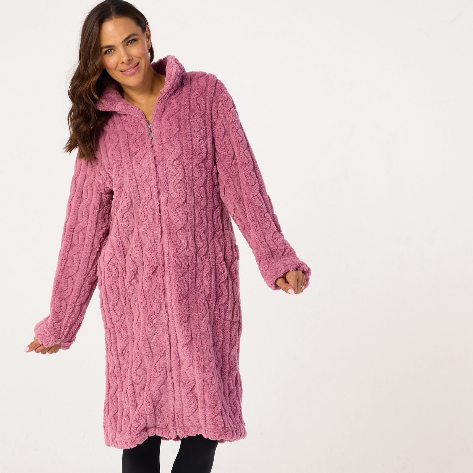 Carole Hochman Jacquard Fleece Zip Lounger