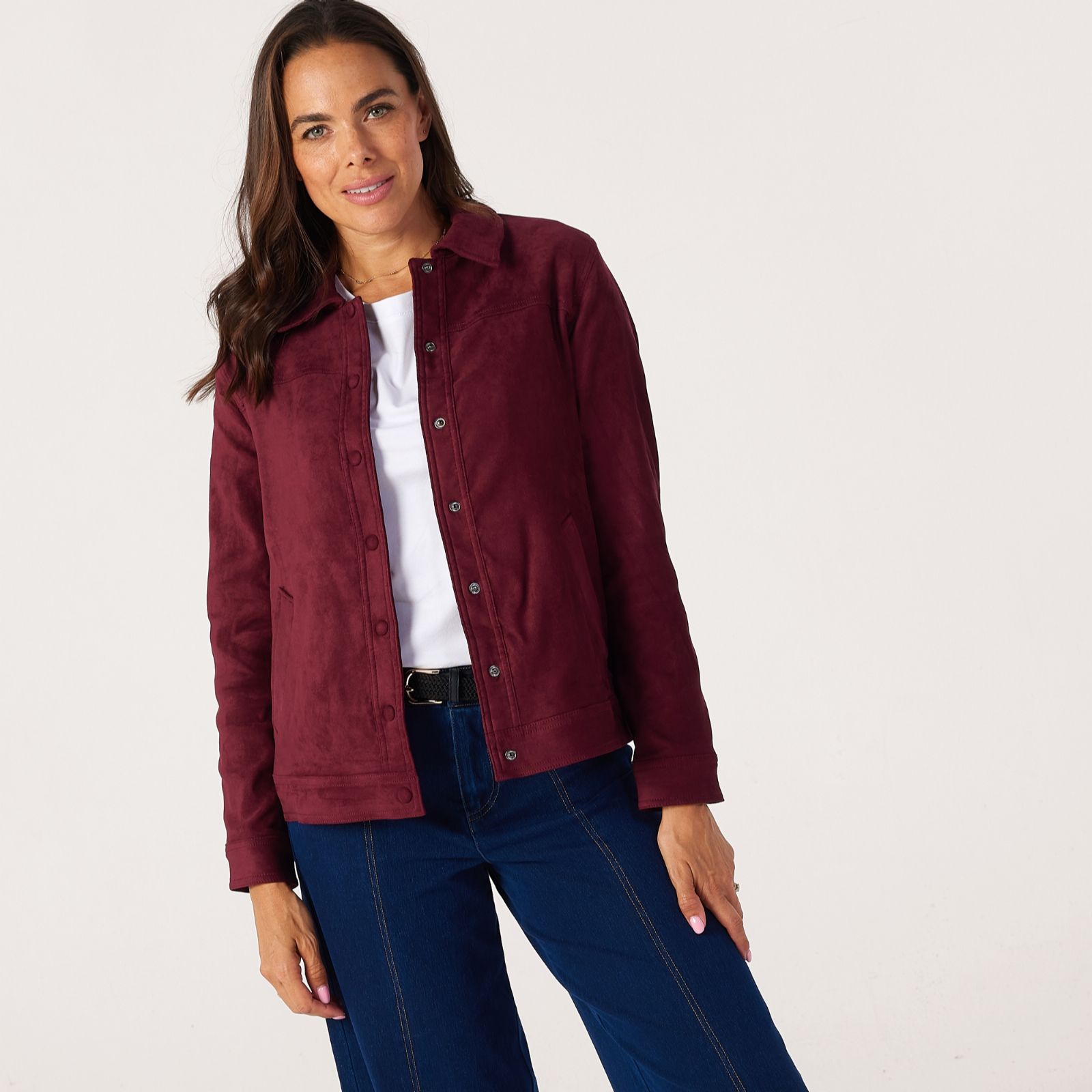 Denim & Co. Faux Suede Jacket