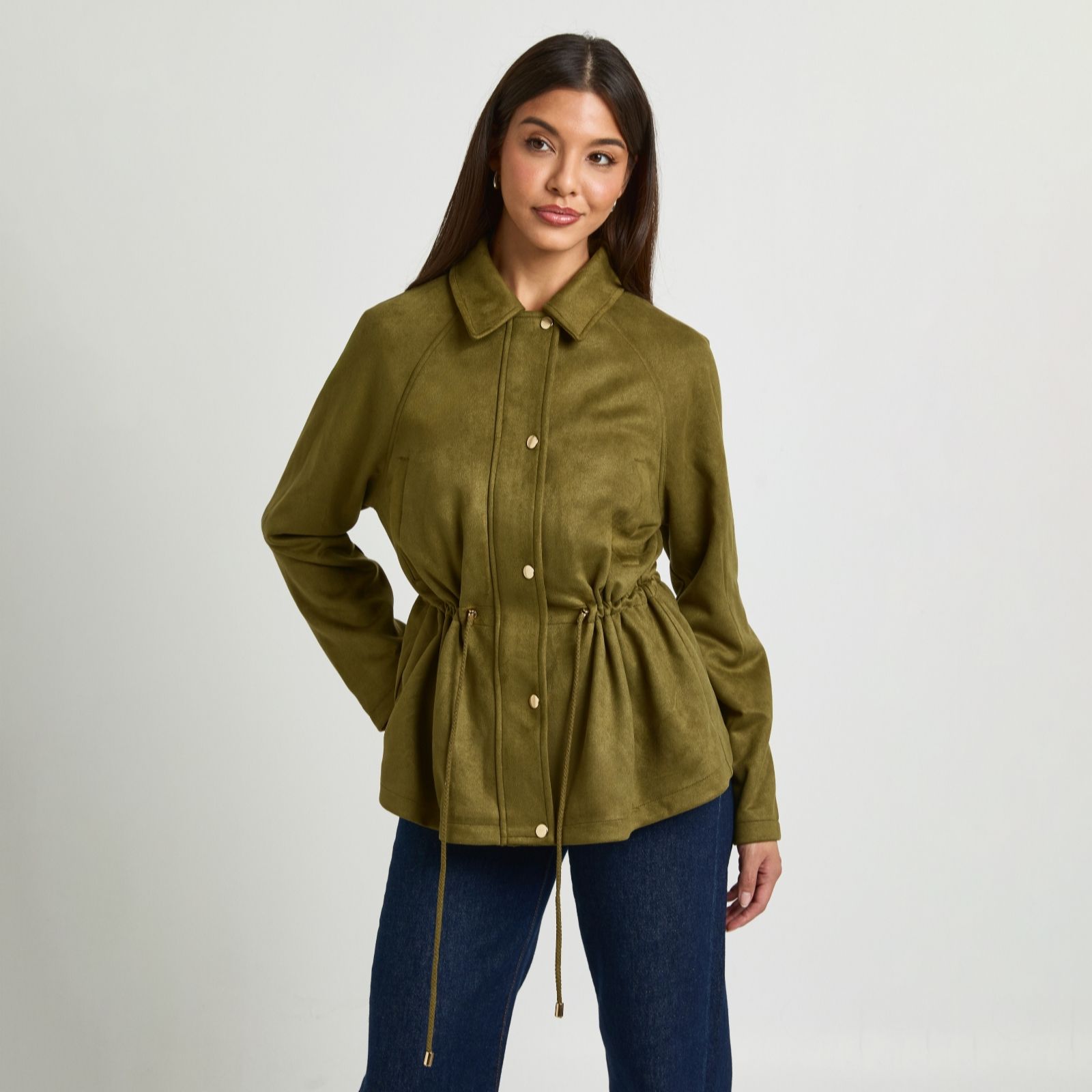 Wallis Suedette Drawstring Waist Relaxed Jacket