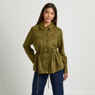 Wallis Suedette Drawstring Waist Relaxed Jacket