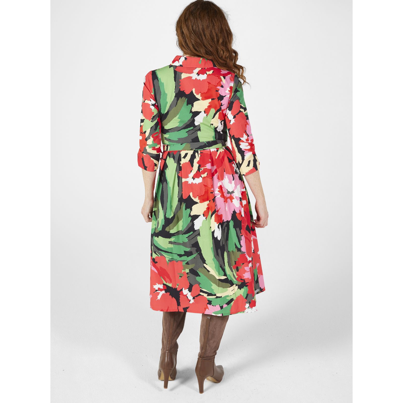 Helene Berman Floral Shirt Dress with Belt QVC UK