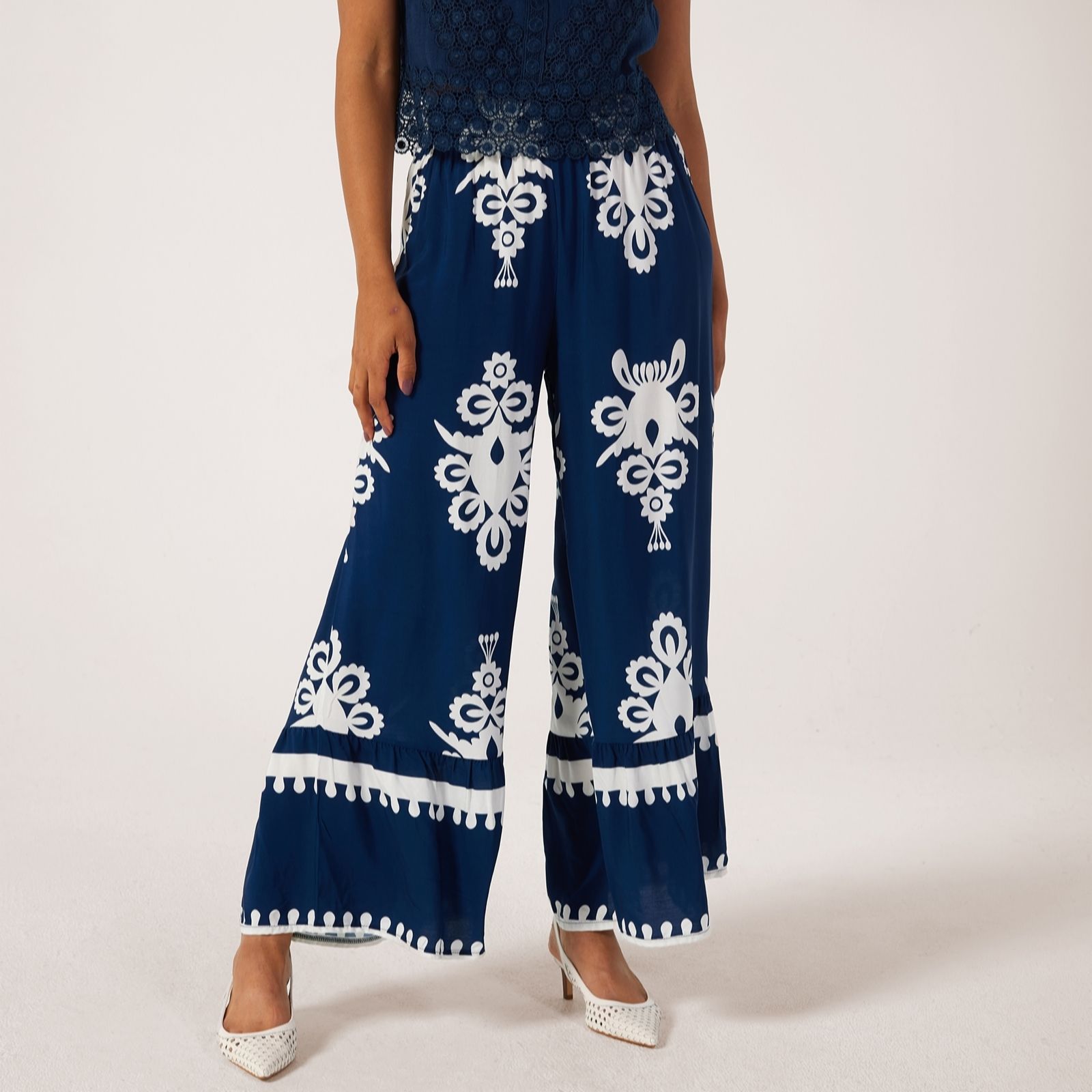 Izabel London Printed Wide Leg Trouser