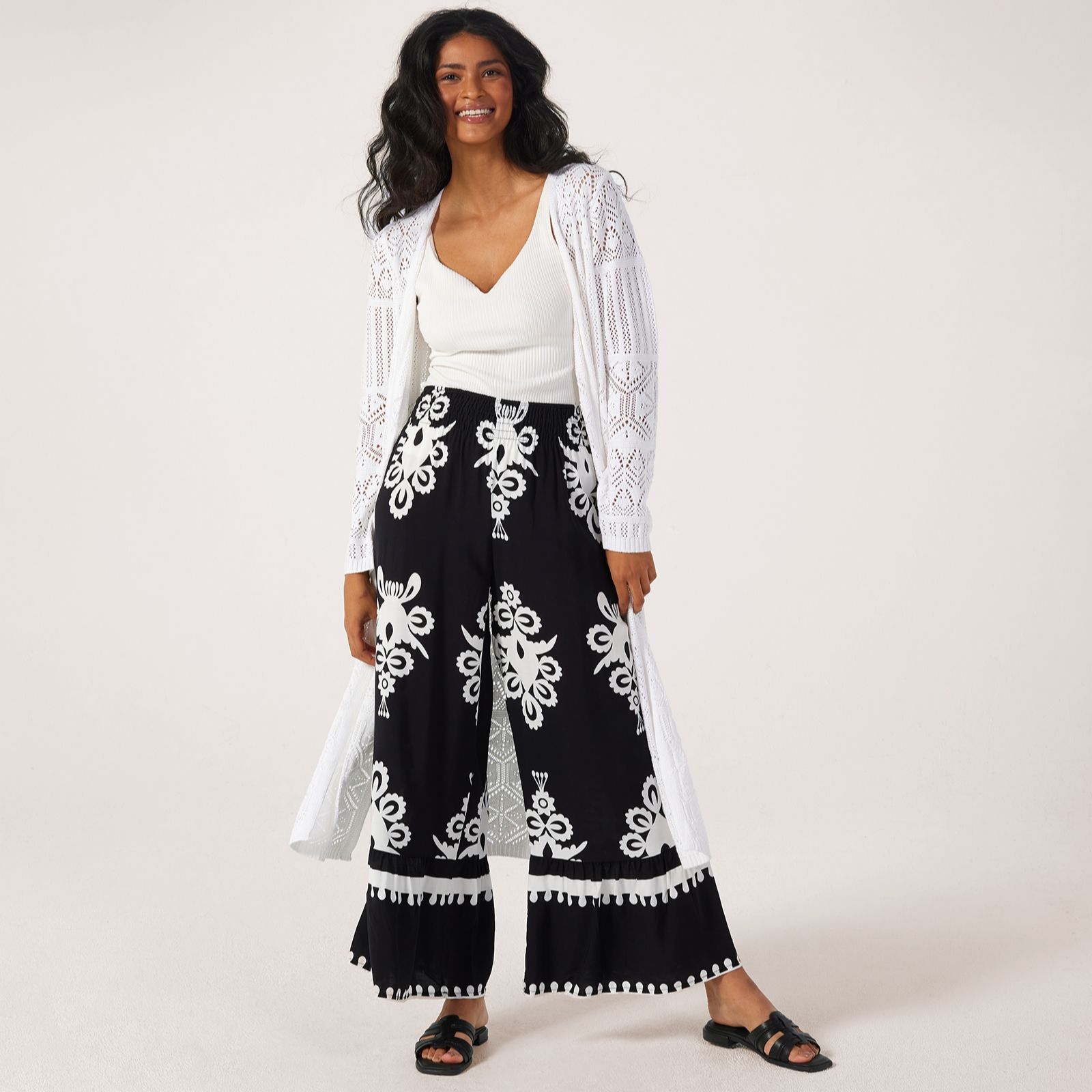 Izabel London Printed Wide Leg Trouser