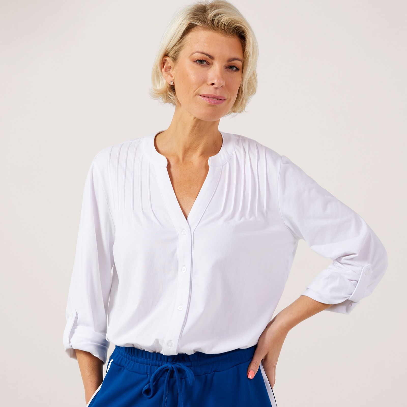 Denim & Co. Blouse With Pintucks