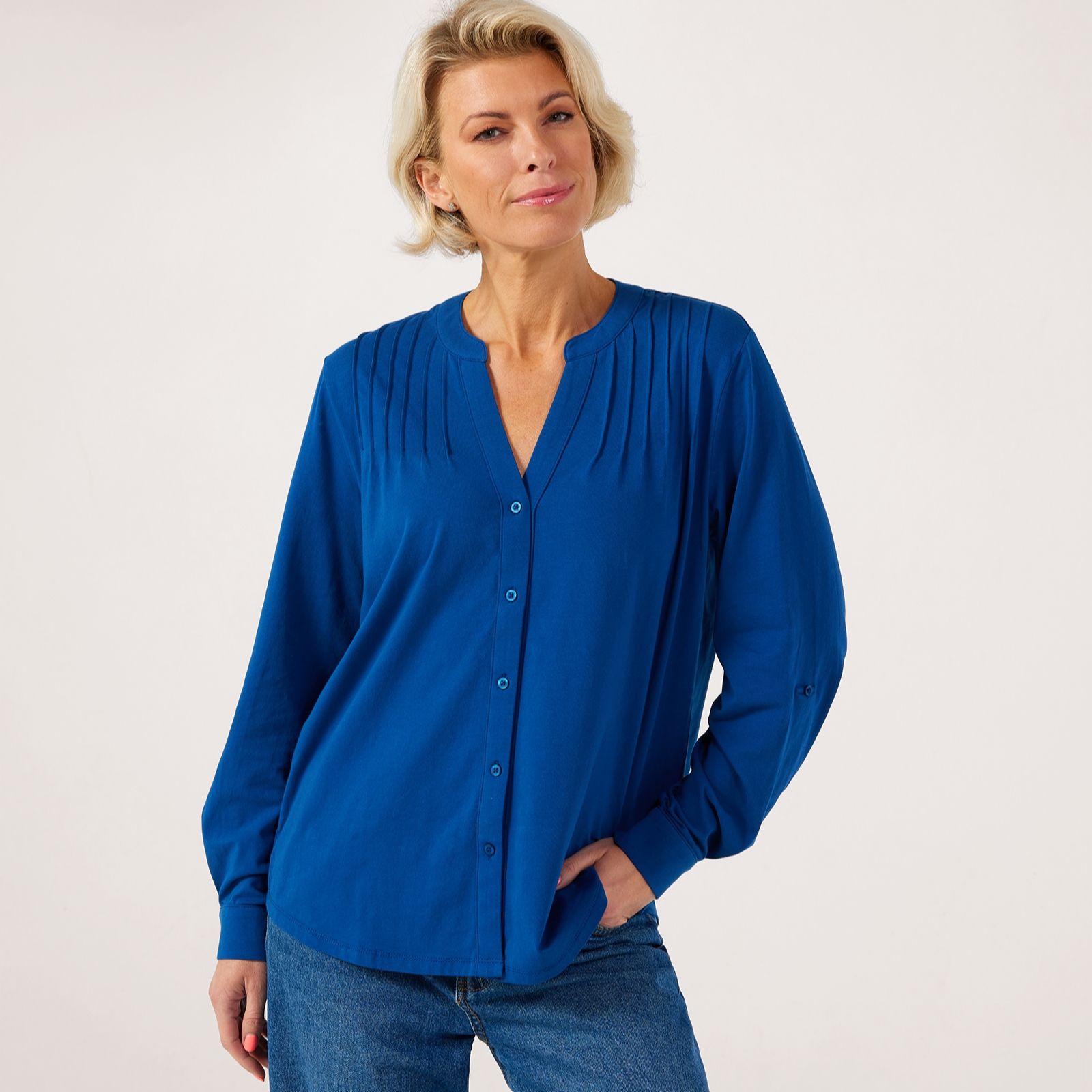 Denim & Co. Blouse With Pintucks