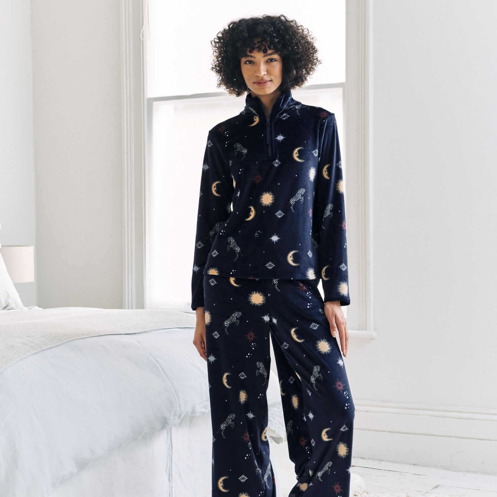 Chelsea Peers Half Zip Wide Leg Jogger Lounge Set