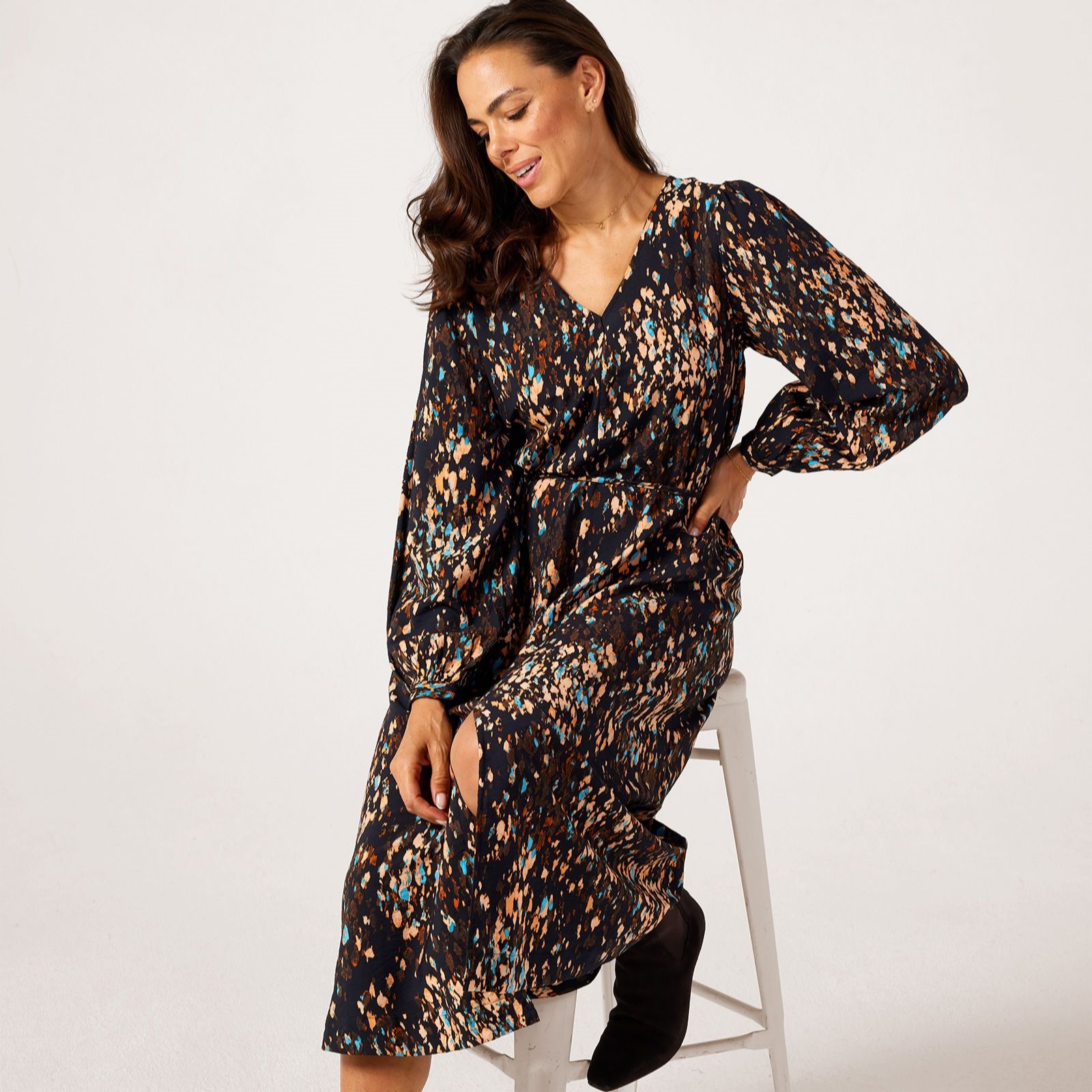 JDY Caroline Printed Midi Dress