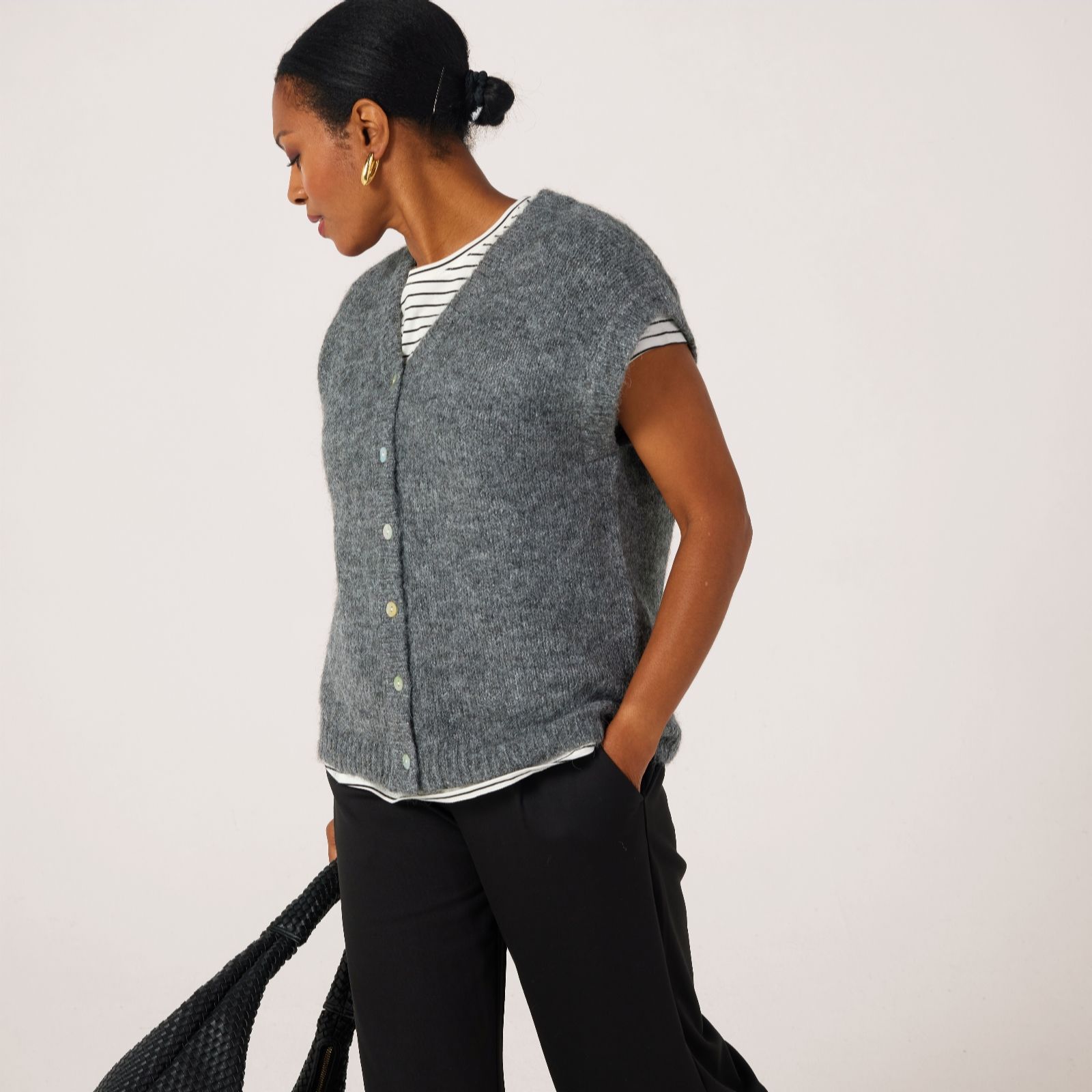 ICHI Belablue Knitted Waistcoat