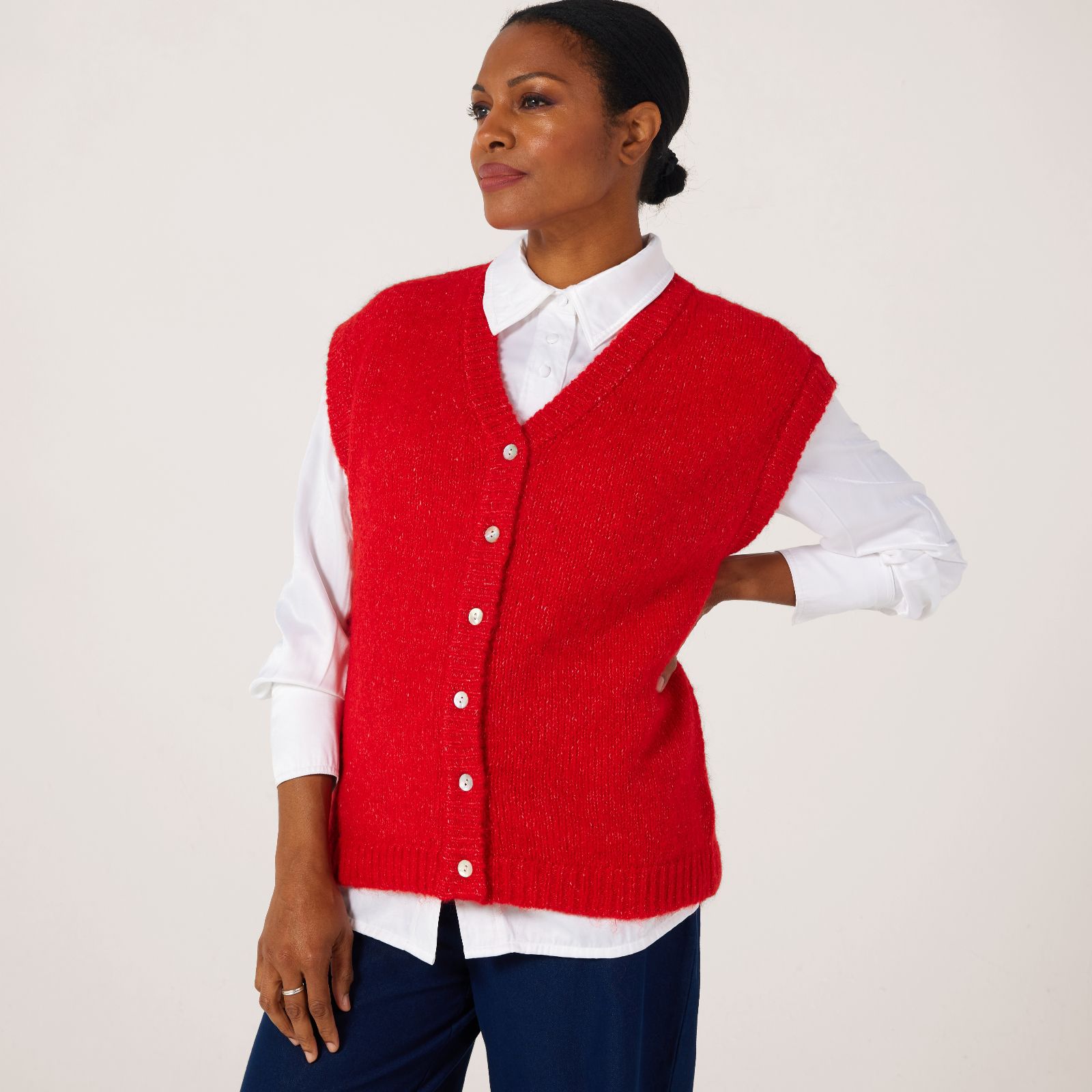 ICHI Belablue Knitted Waistcoat