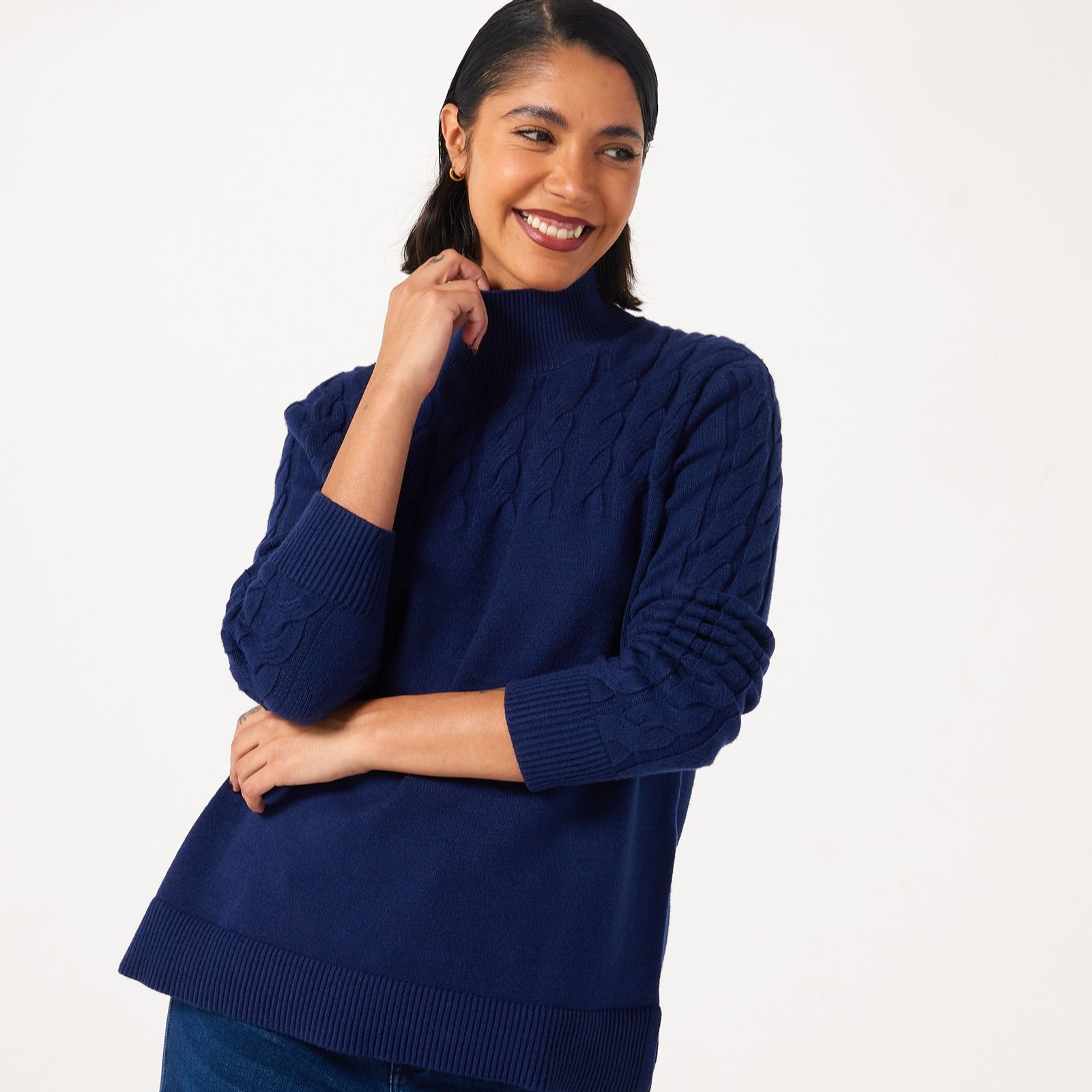 Ben de Lisi Cable Funnel Neck Jumper