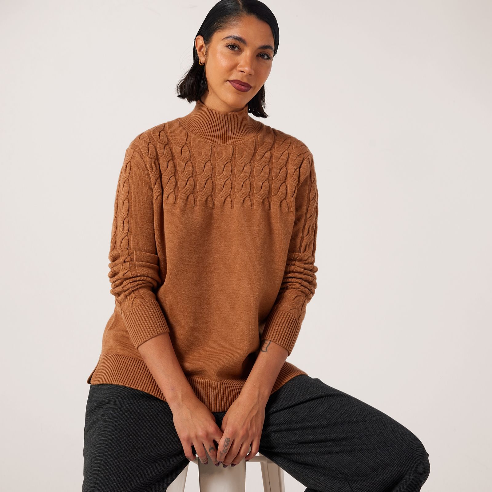 Ben de Lisi Cable Funnel Neck Jumper