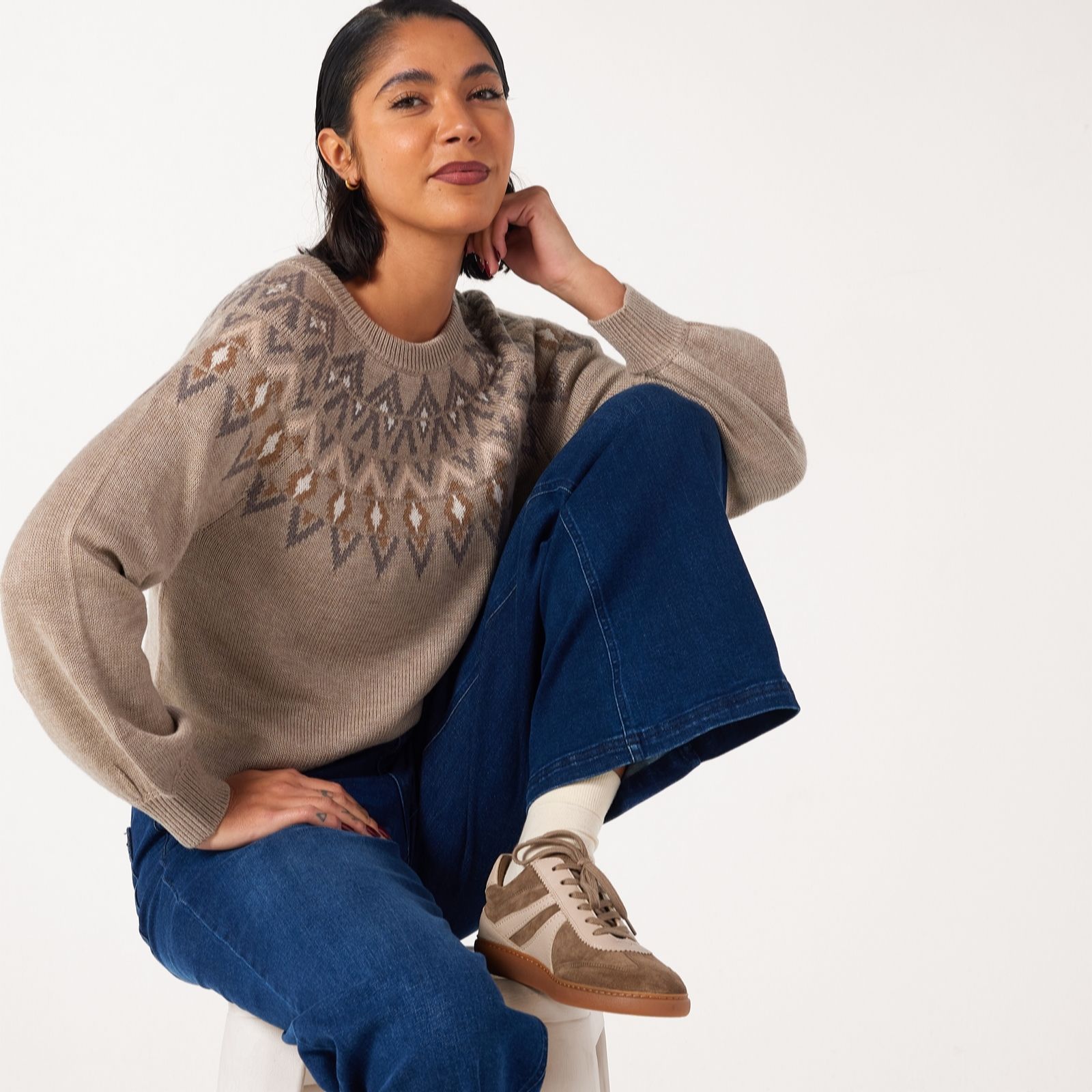 Ben de Lisi Fair Isle Crew Neck Jumper