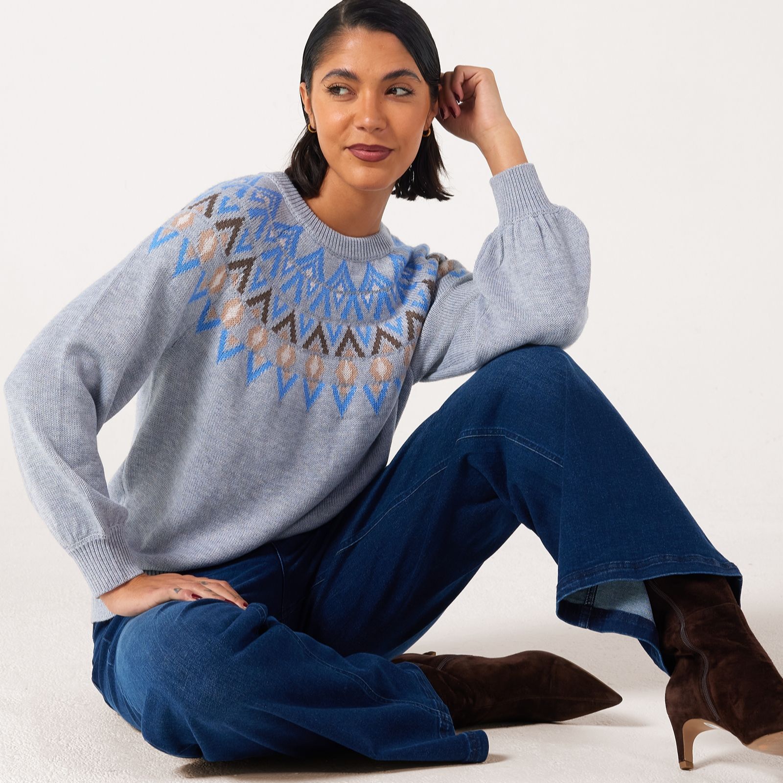Ben de Lisi Fair Isle Crew Neck Jumper