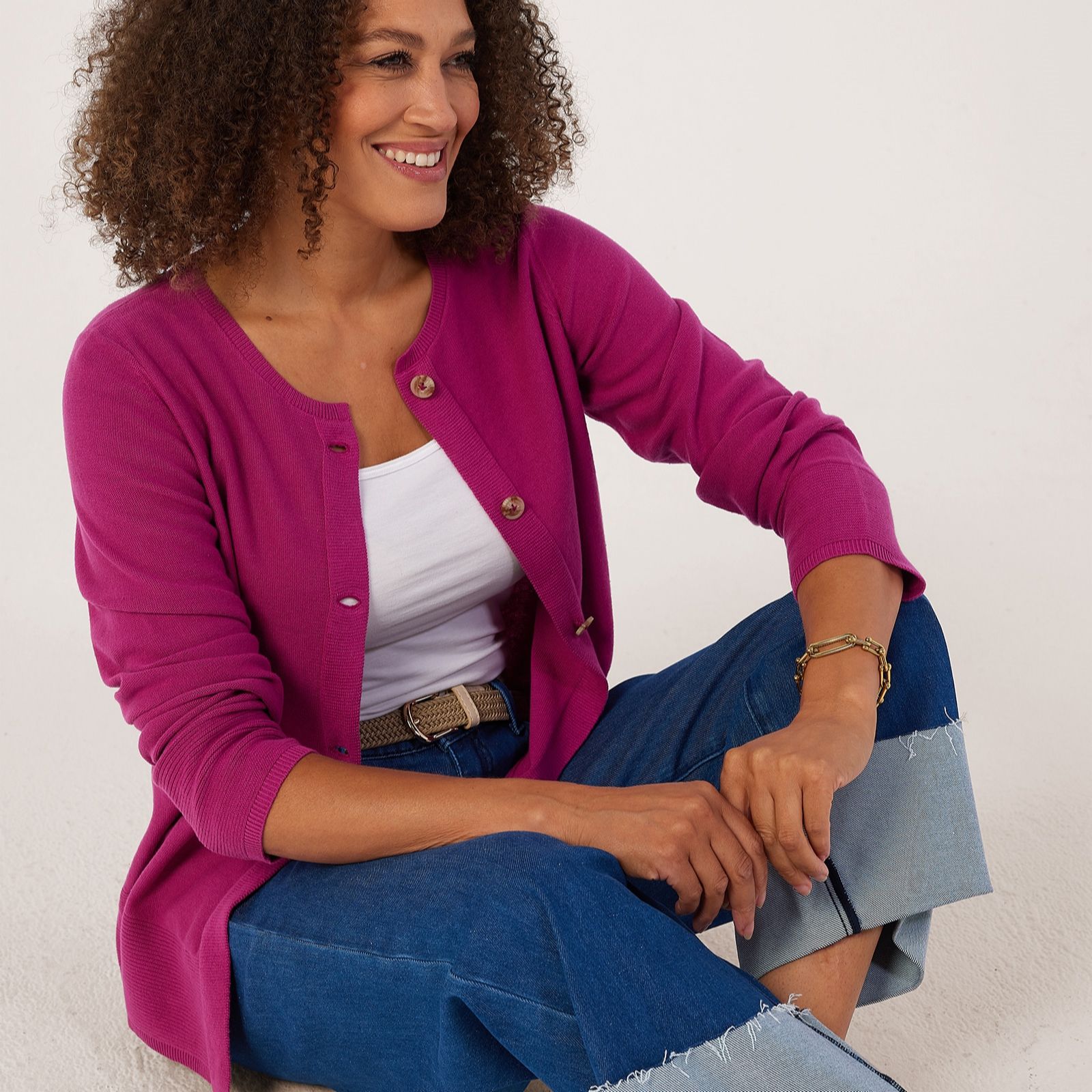 Denim & Co Button Front Cardigan