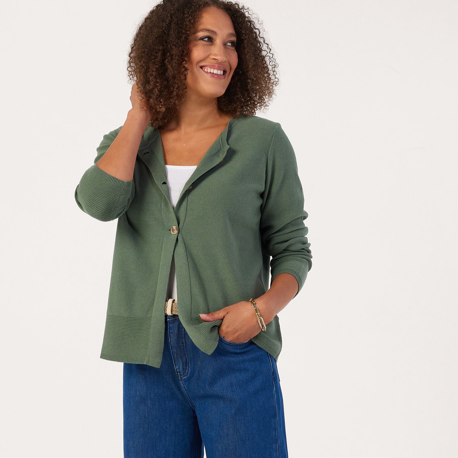 Denim & Co Button Front Cardigan