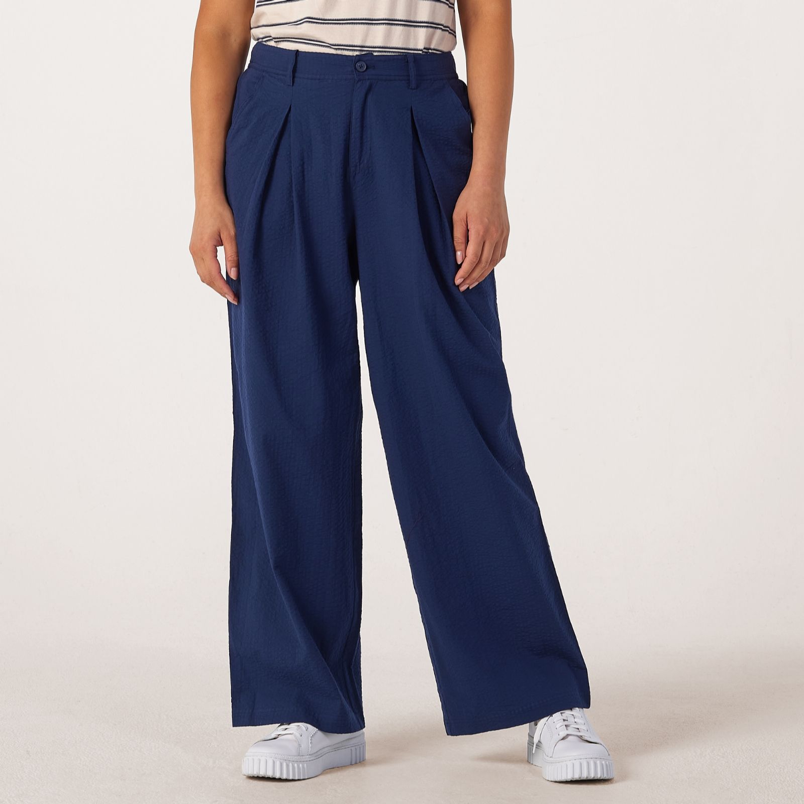 Denim & Co Seersucker Trouser Petite