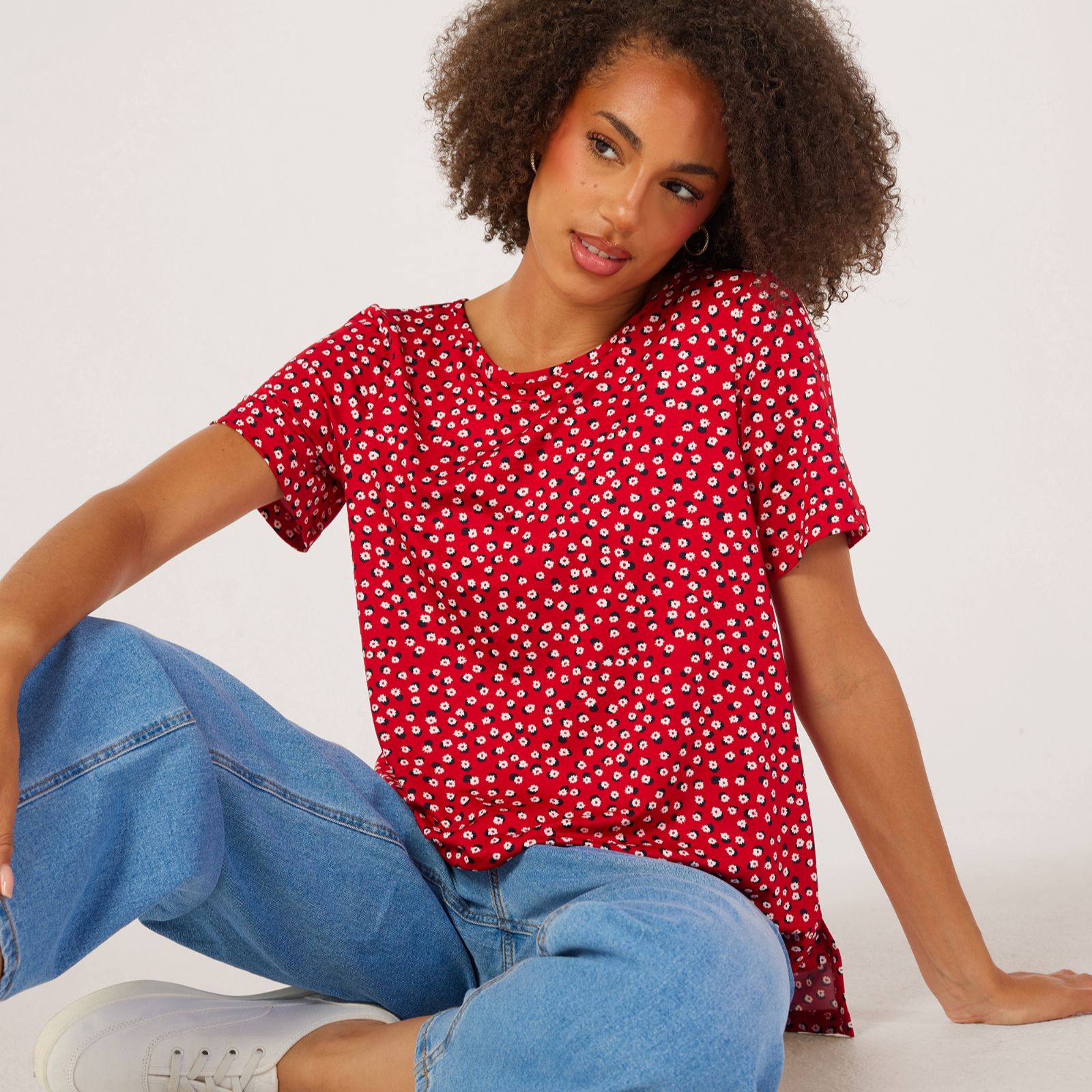 Kim & Co Printed Brazil Jersey Short Sleeve Top