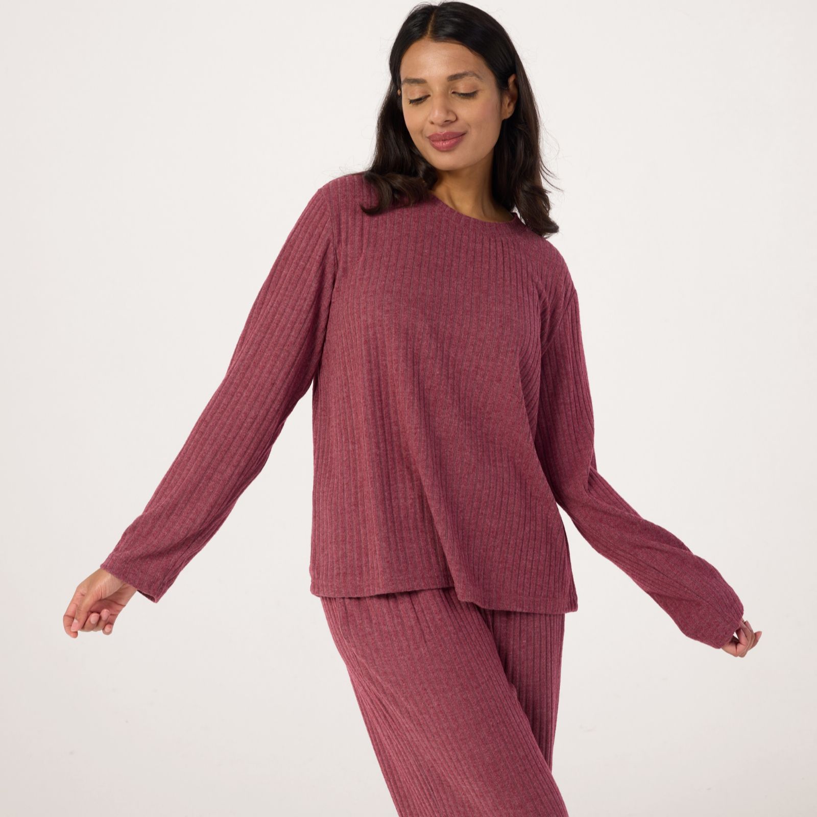 Cozee Home Rib Pullover and Pant Set