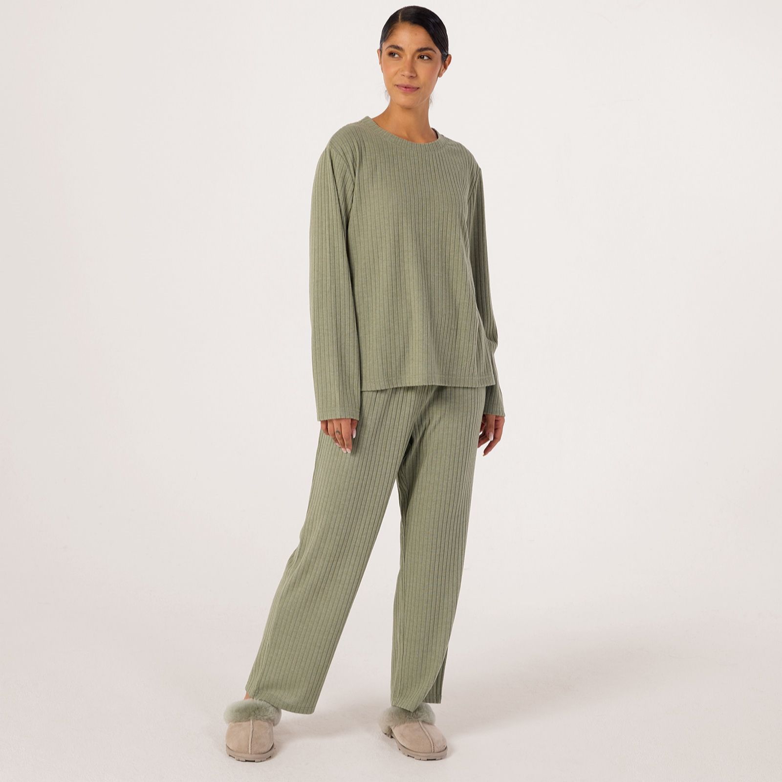 Cozee Home Rib Pullover and Pant Set