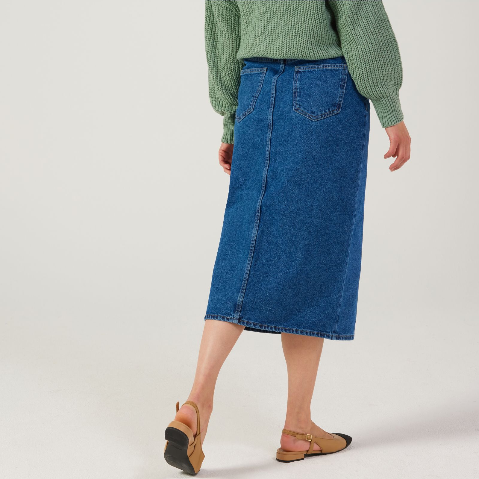 Long denim shop skirt qvc