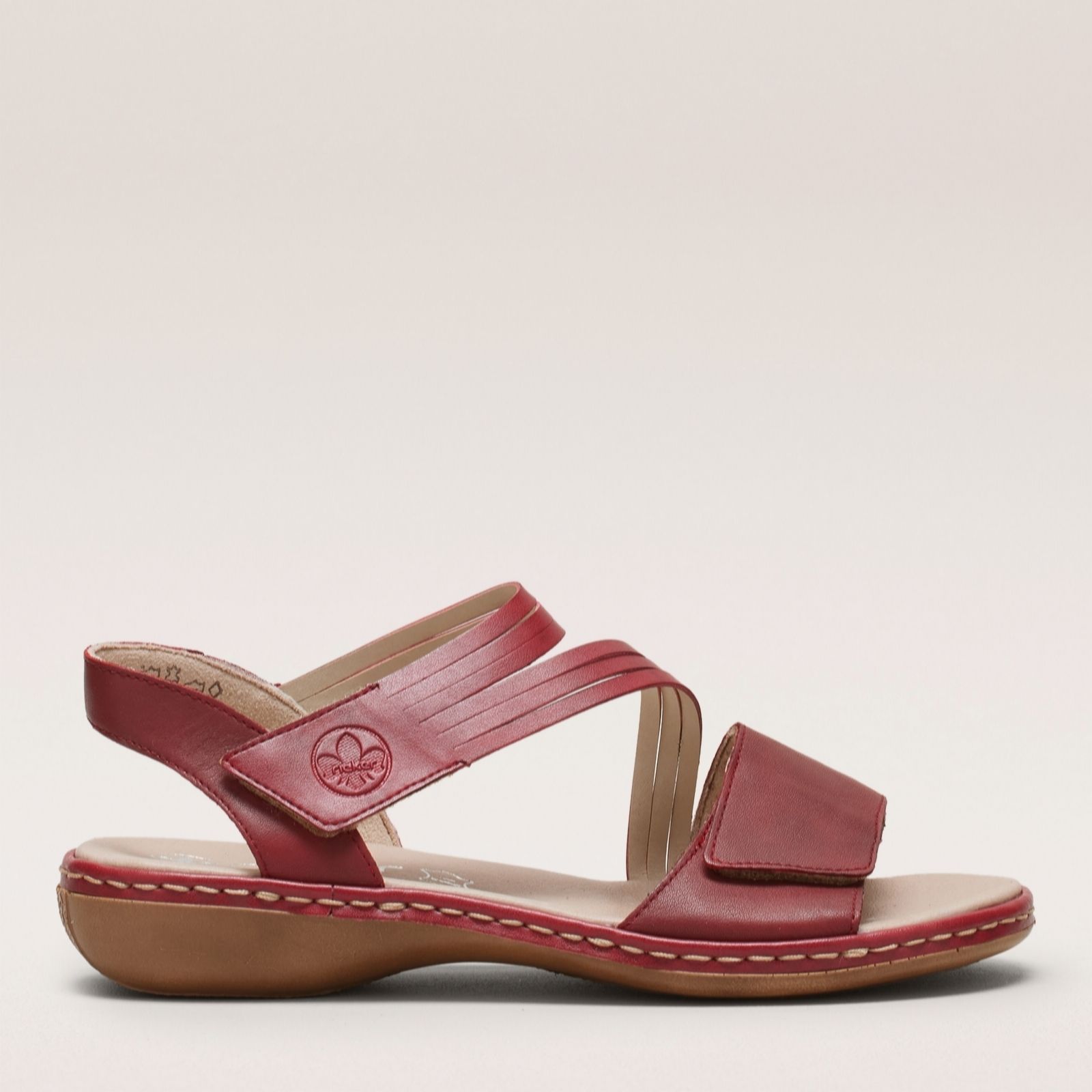 Outlet Rieker Leather Cross Over Strap Sandal