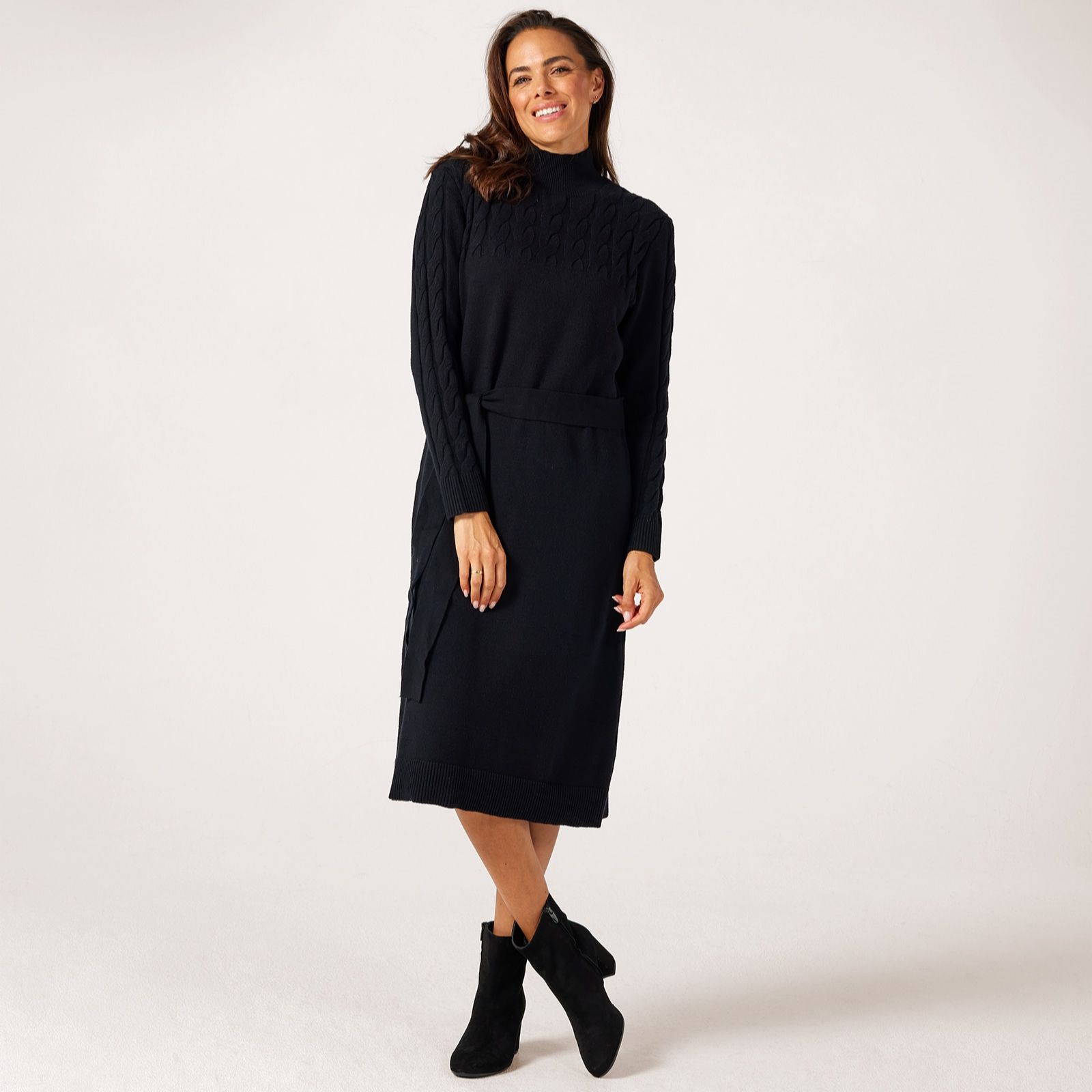 Ben de Lisi Cable Knitted Dress Petite