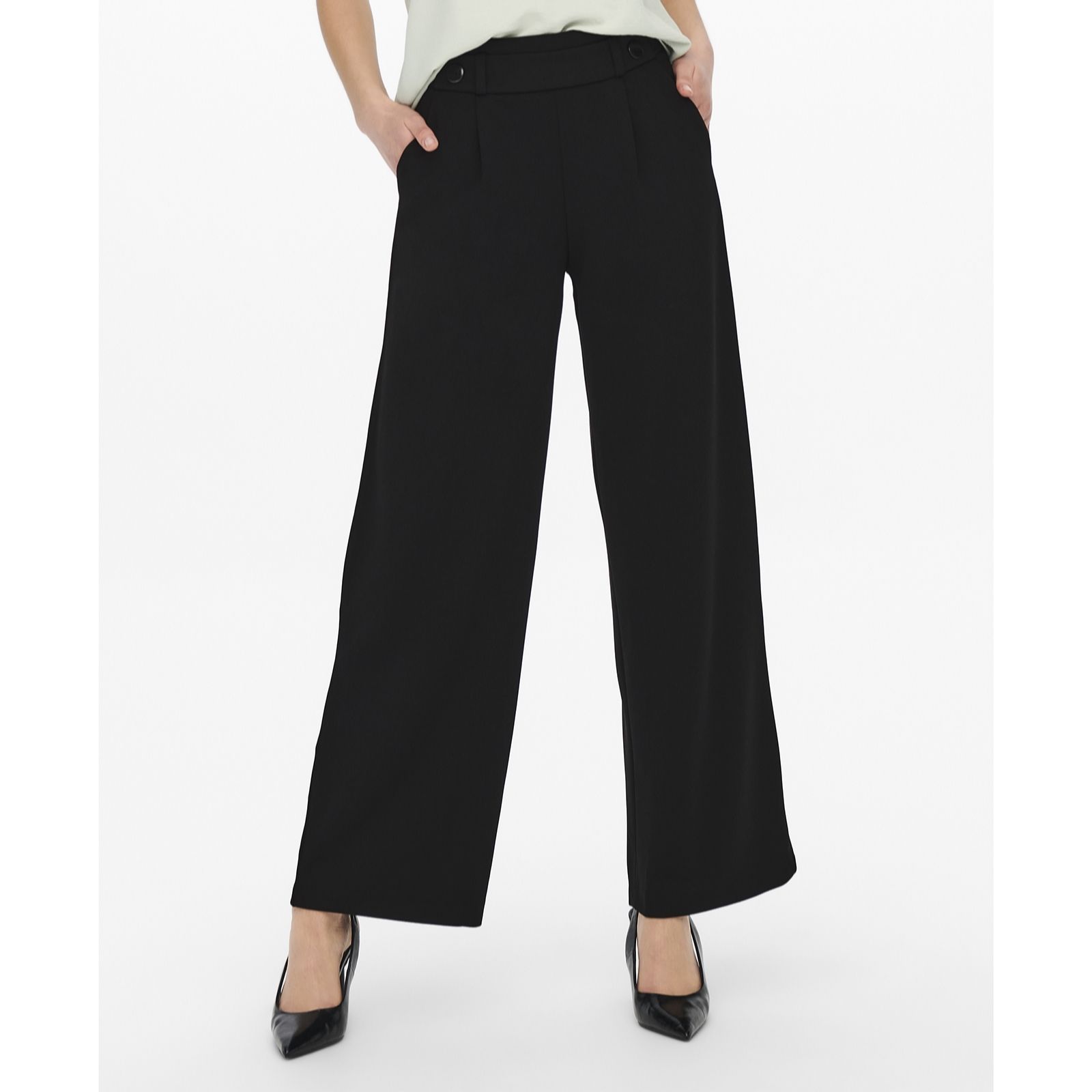 JDY Geggo Button Detail Wide Leg Trousers