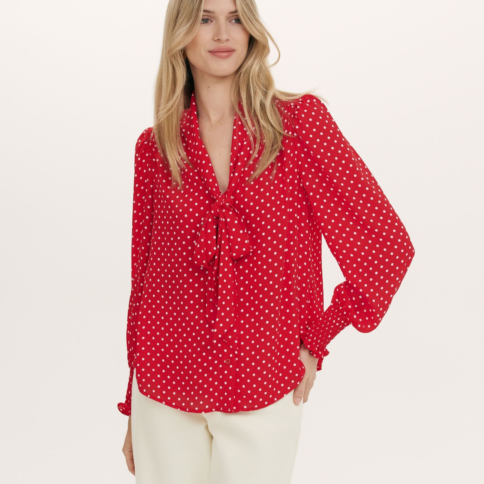 Finery London Mavis Pussy Bow Blouse