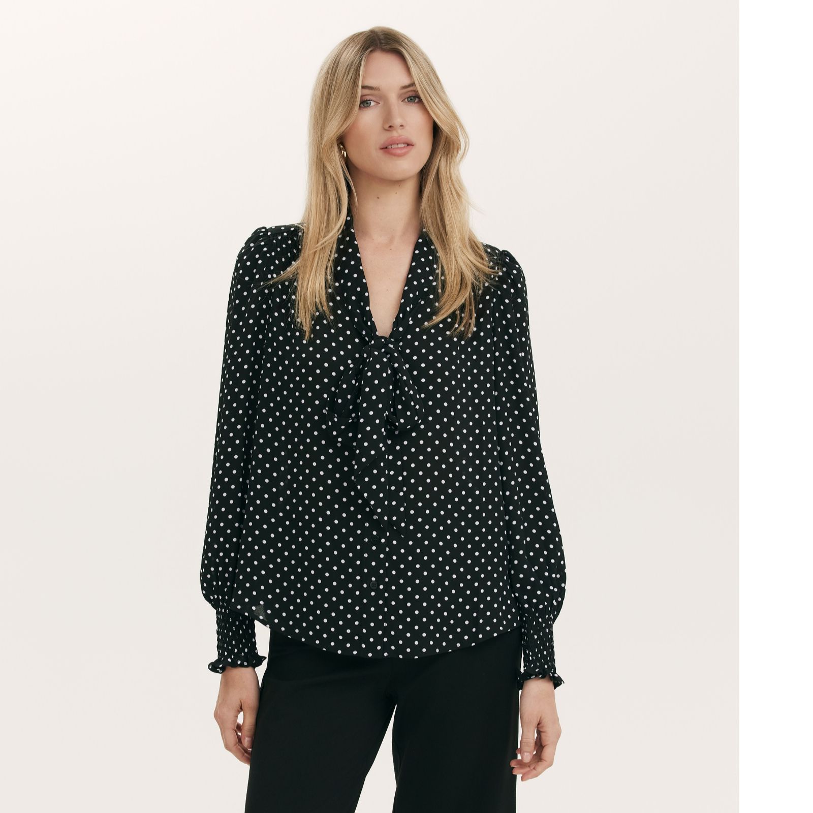 Finery London Mavis Pussy Bow Blouse
