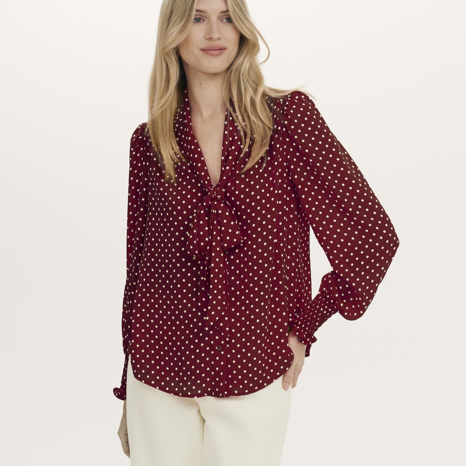 Finery London Mavis Pussy Bow Blouse