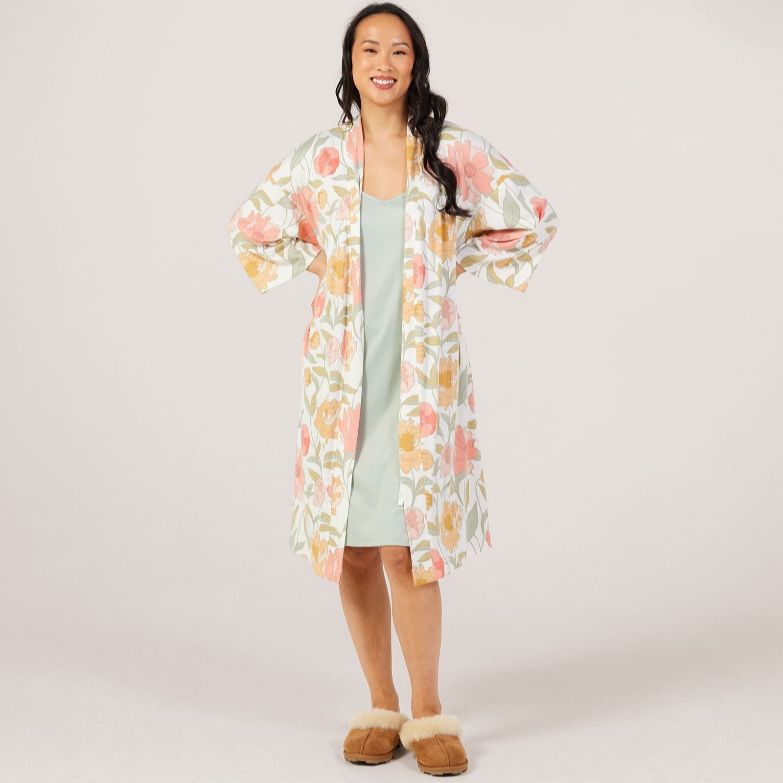 Cozee Home 2in1 Supersoft Kimono Robe and Gown