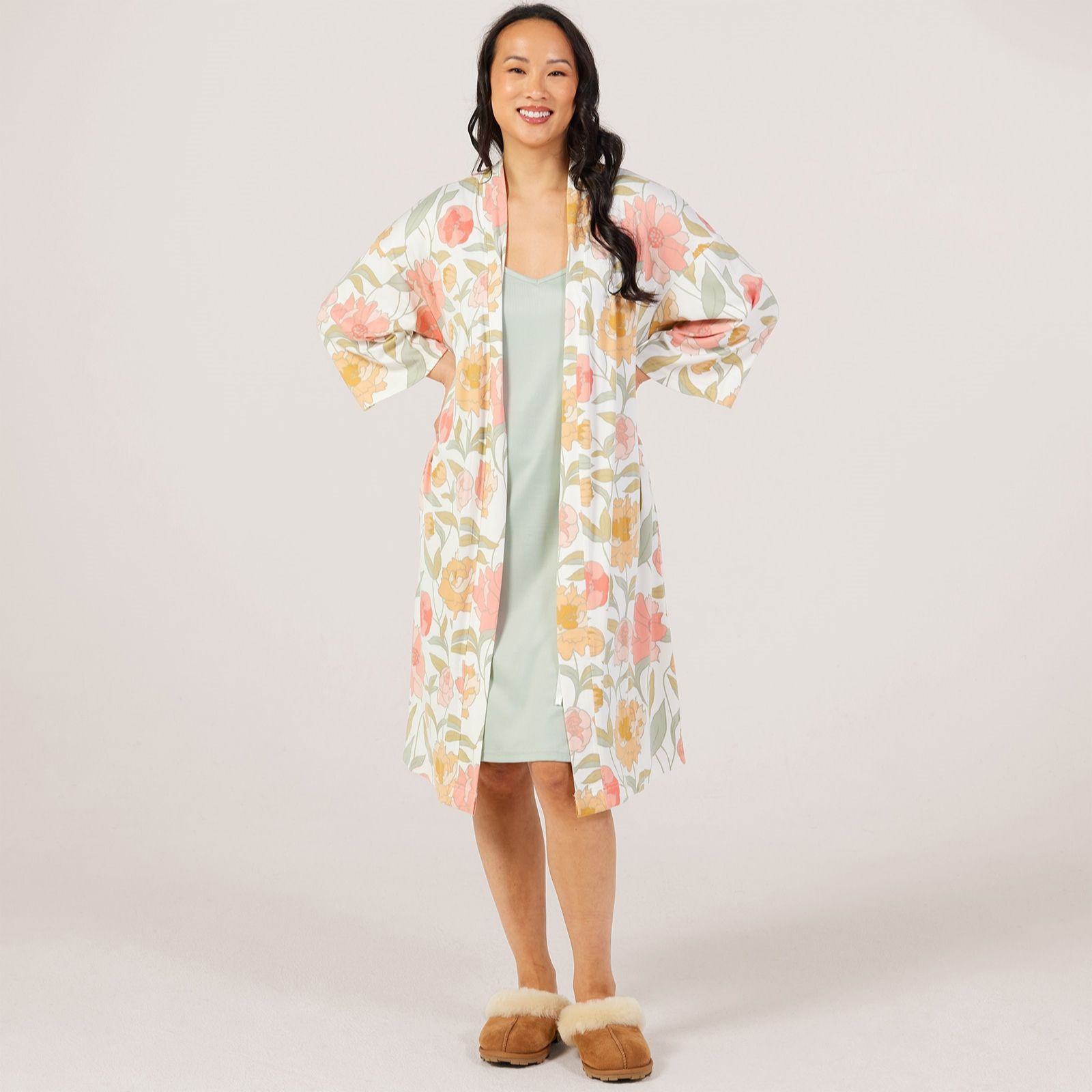 Cozee Home 2in1 Supersoft Kimono Robe and Gown