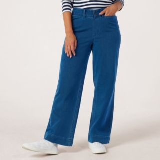 Denim & Co. Comfy Knit Denim Pull On Wide Leg Jean Style Standard