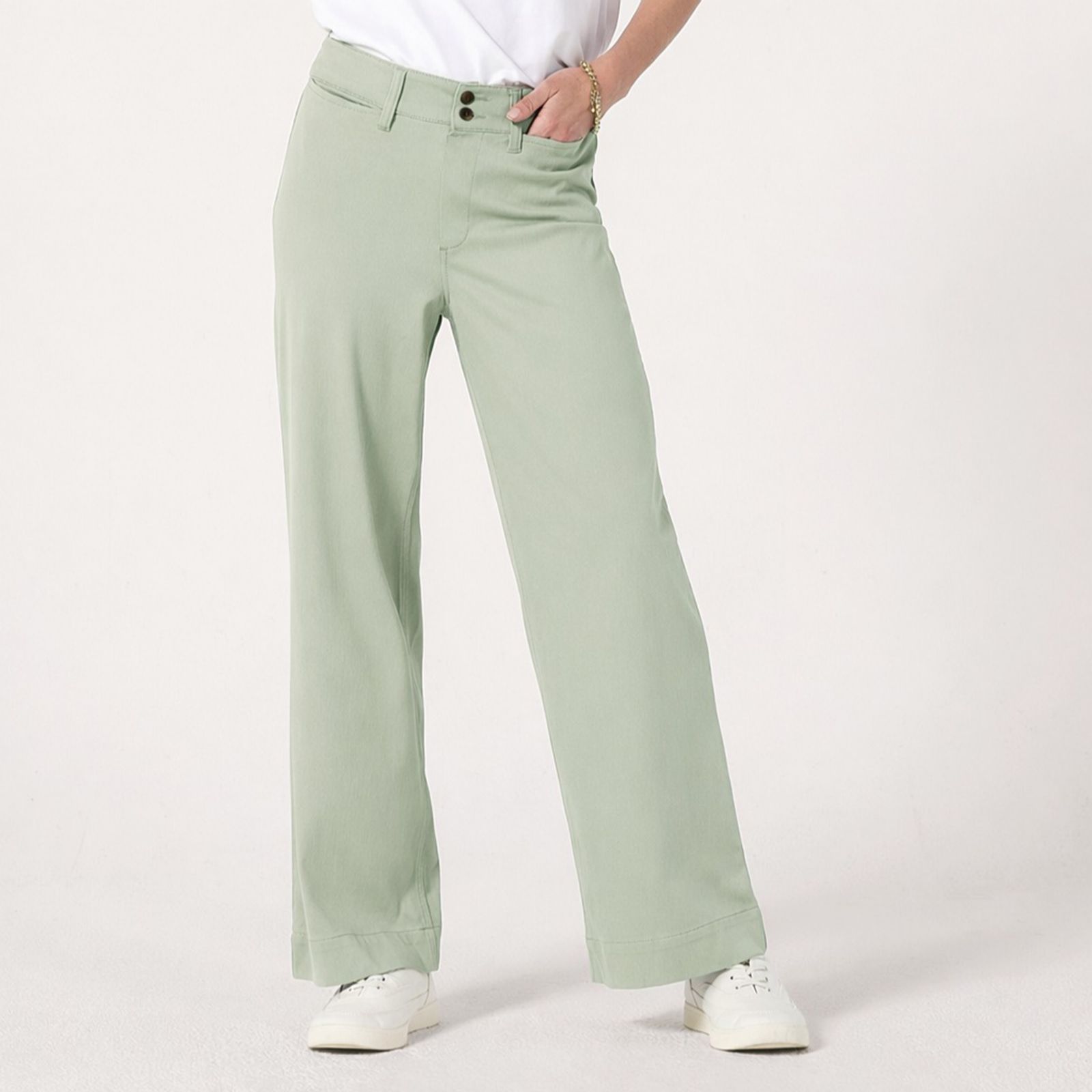 Denim & Co. Comfy Knit Air Denim Pull On Wide Leg Jean Style Standard