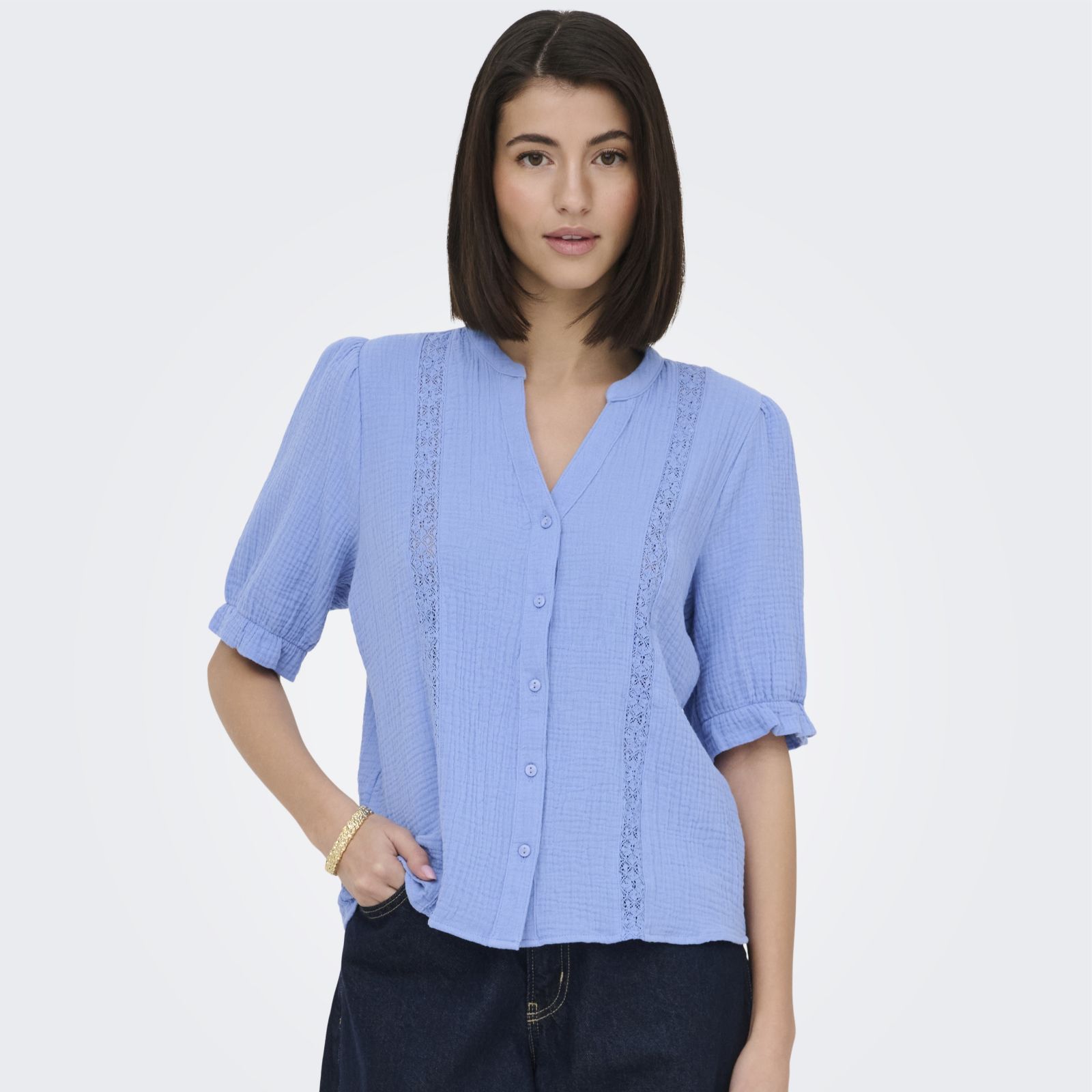 JDY Theis Soft Touch Lace Detail Shirt