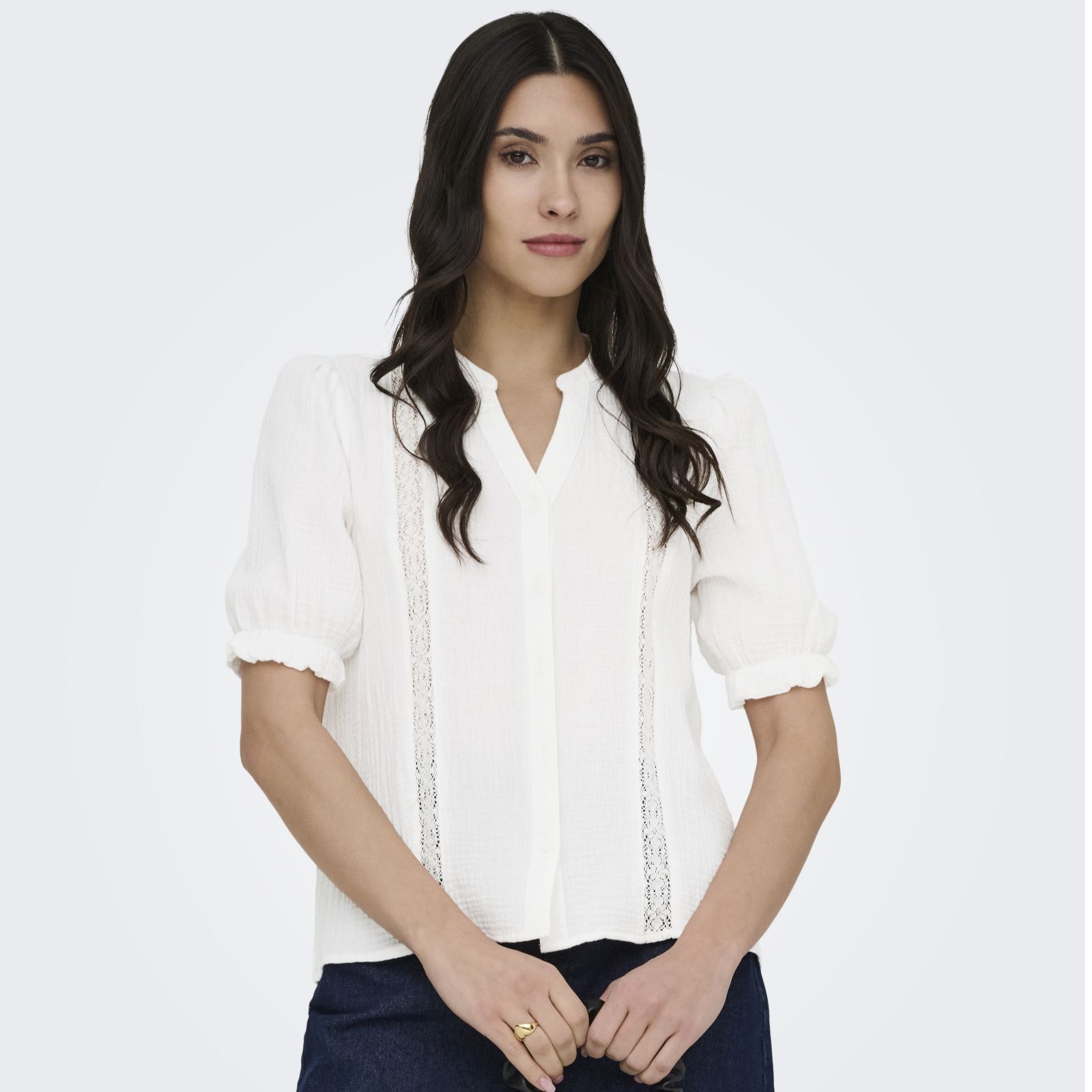 JDY Theis Soft Touch Lace Detail Shirt