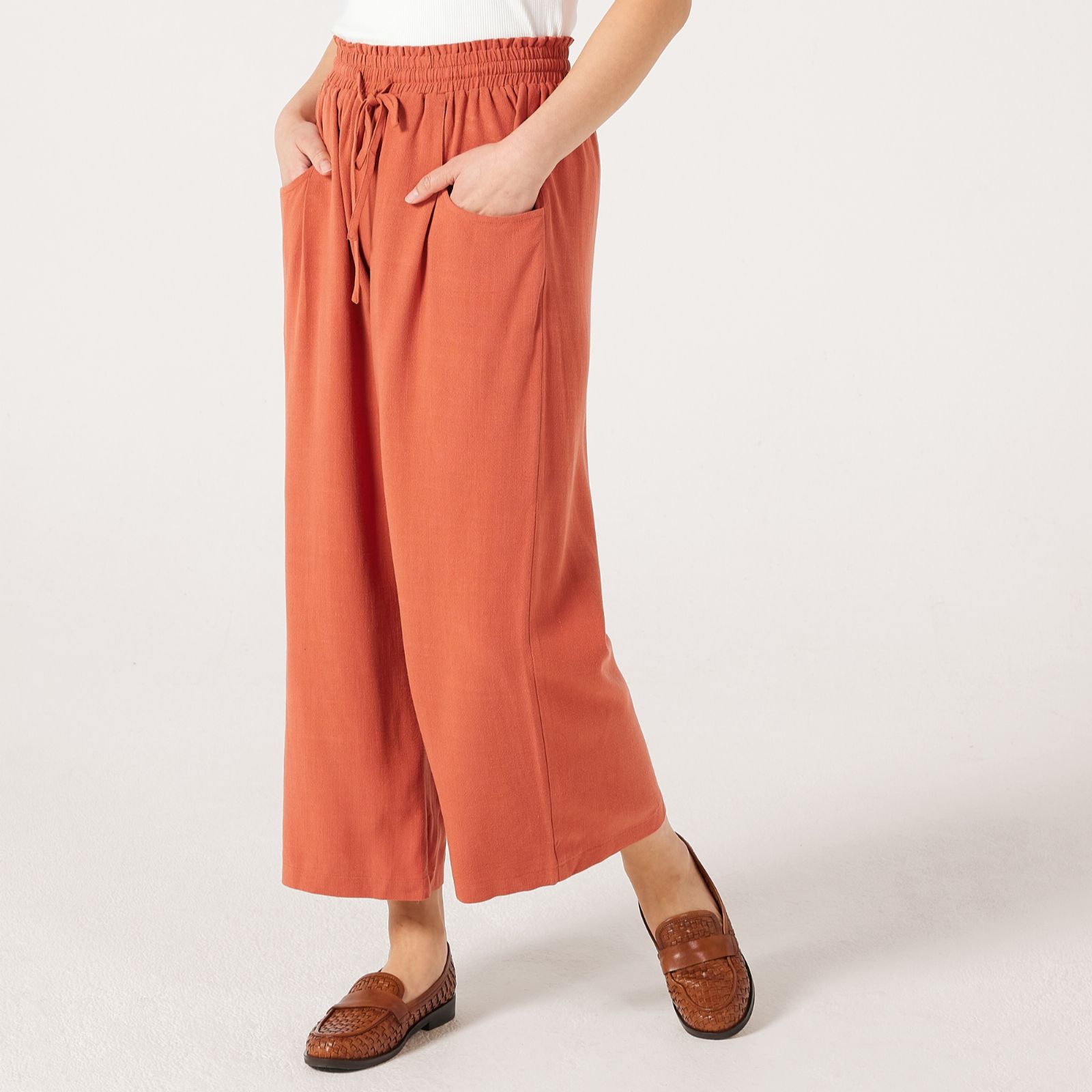 Izabel London Elasticated Waist Linen Blend Trouser Standard